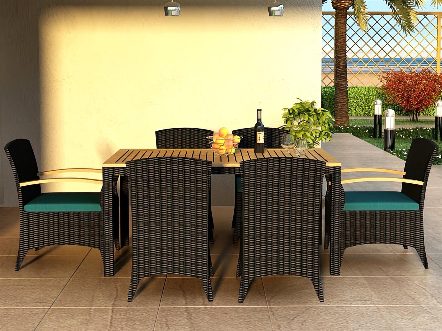 Harmonia Living Arbor Wicker 7 Piece Patio Dining Set