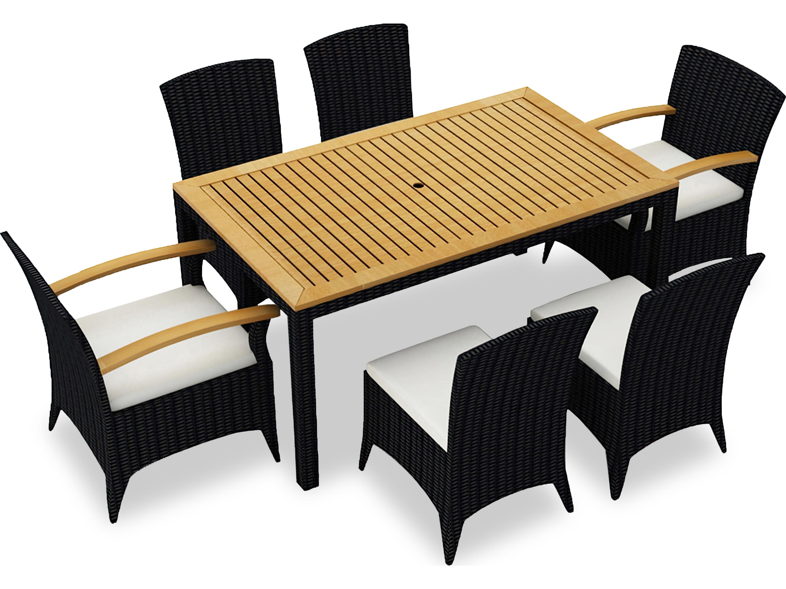 Harmonia Living Arbor Wicker 7 Piece Patio Dining Set