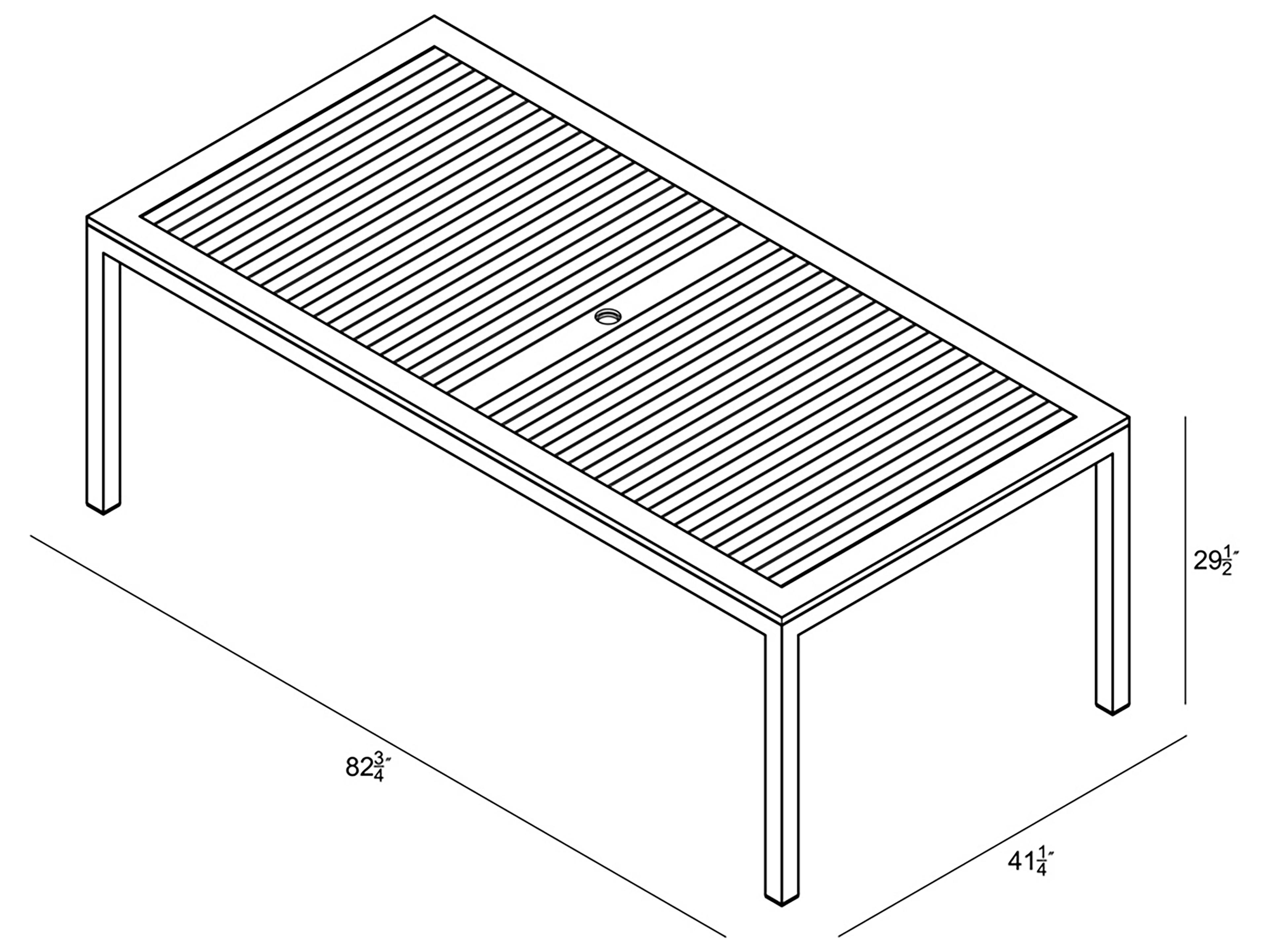 Harmonia Living Arbor Wicker Rectangular Teak Top Dining table with Umbrella Hole