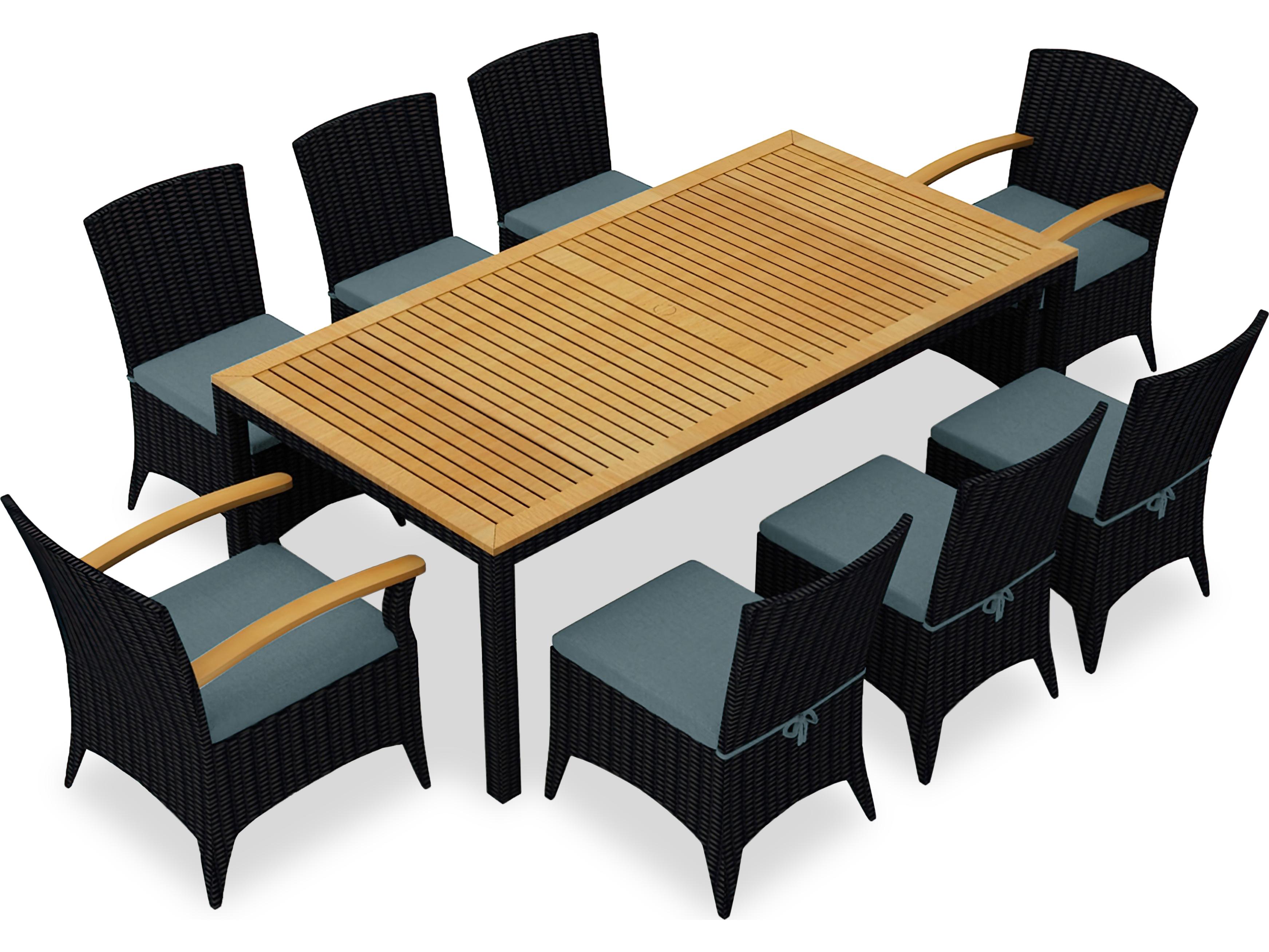 Harmonia Living Arbor Wicker 9 Piece Outdoor Patio Dining Set