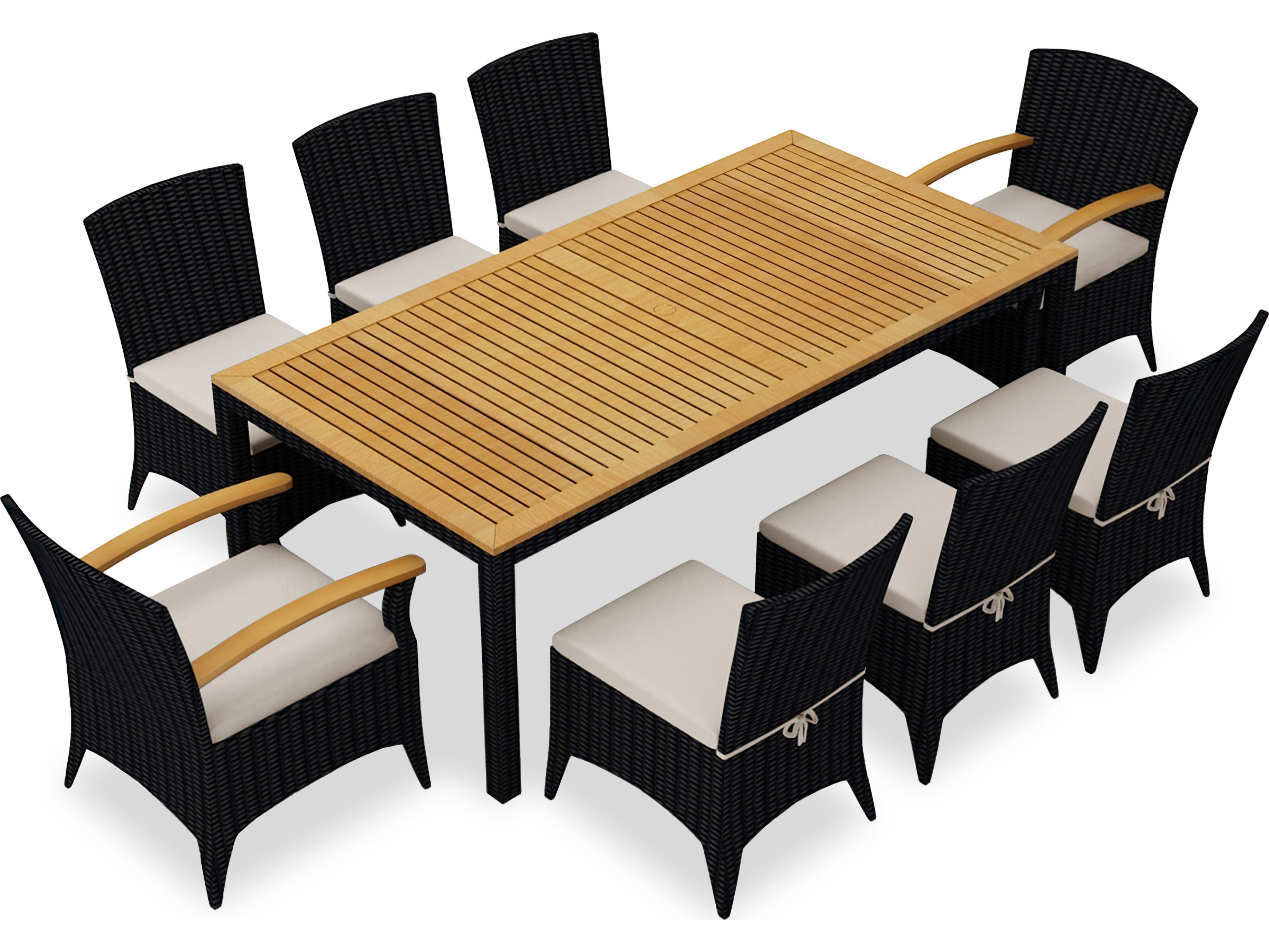 Harmonia Living Arbor Wicker 9 Piece Outdoor Patio Dining Set