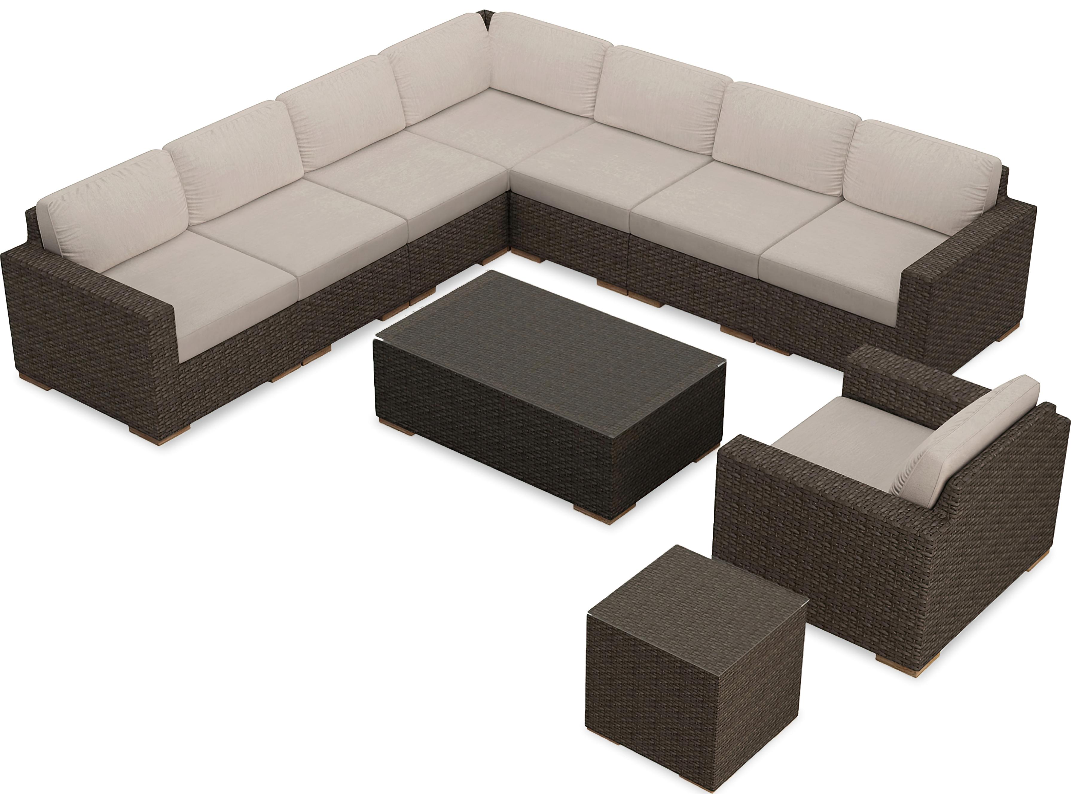 Harmonia Living Arden Wicker 10 Piece Sectional Patio Lounge Set