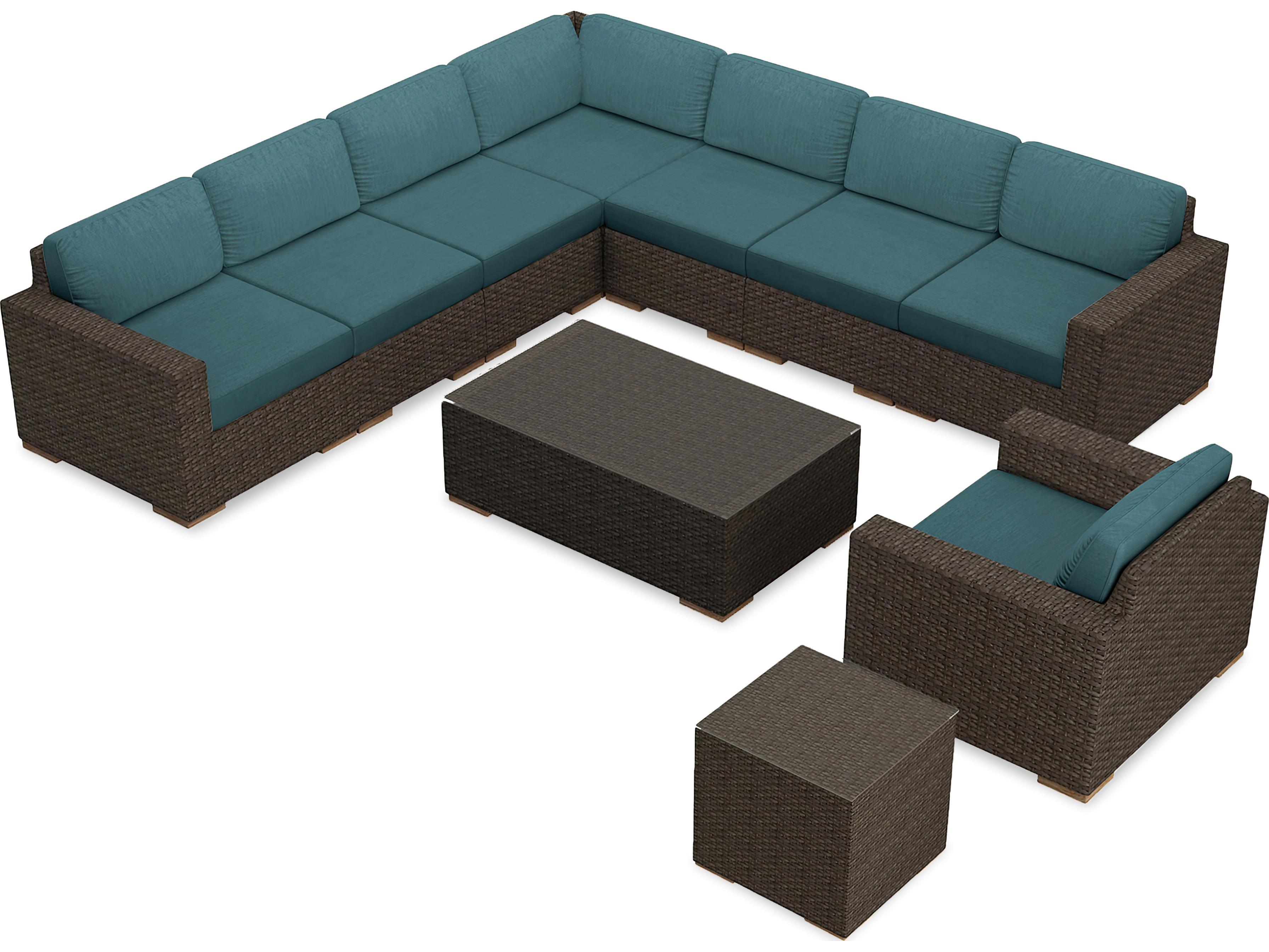 Harmonia Living Arden Wicker 10 Piece Sectional Patio Lounge Set