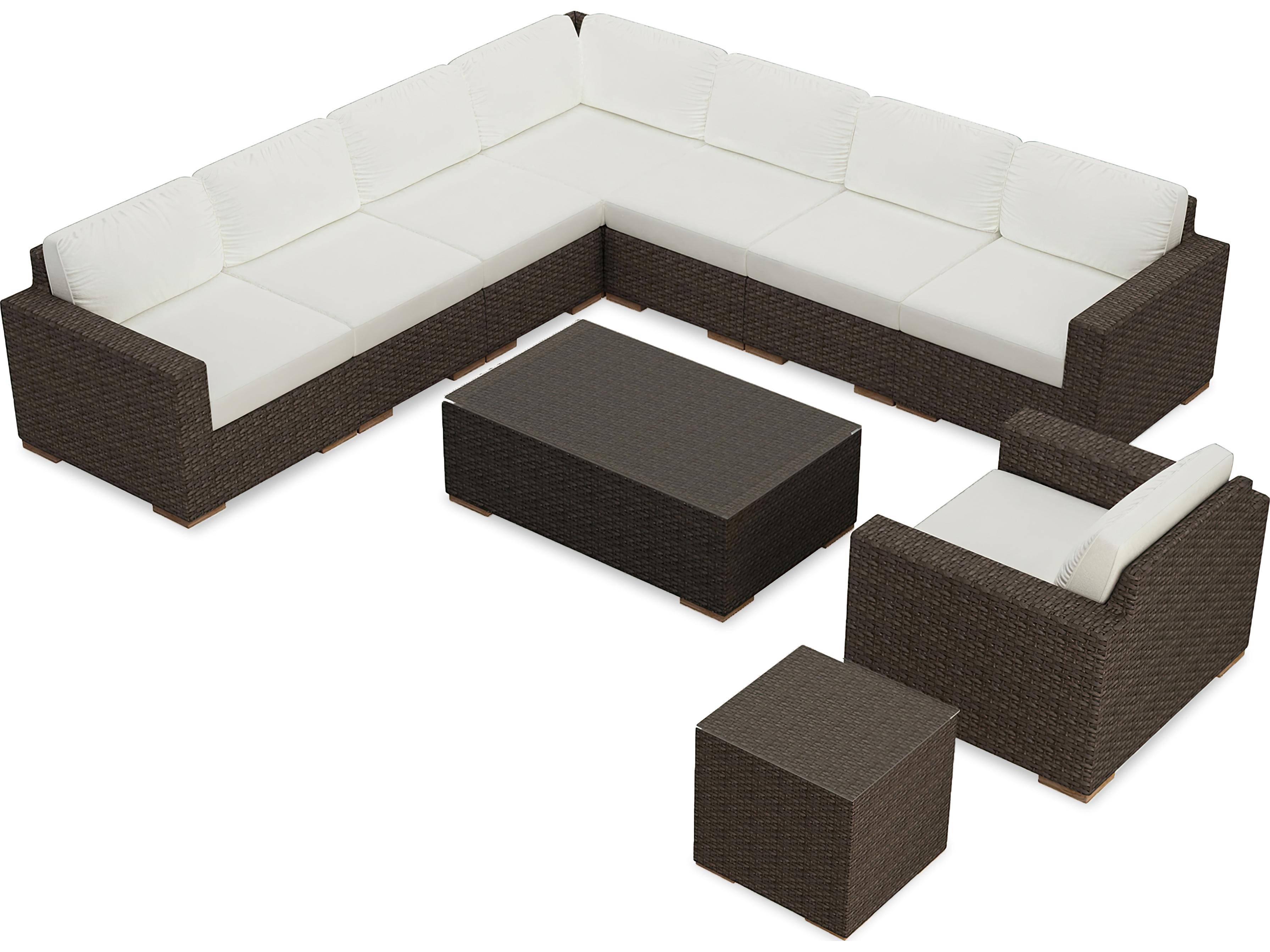 Harmonia Living Arden Wicker 10 Piece Sectional Patio Lounge Set