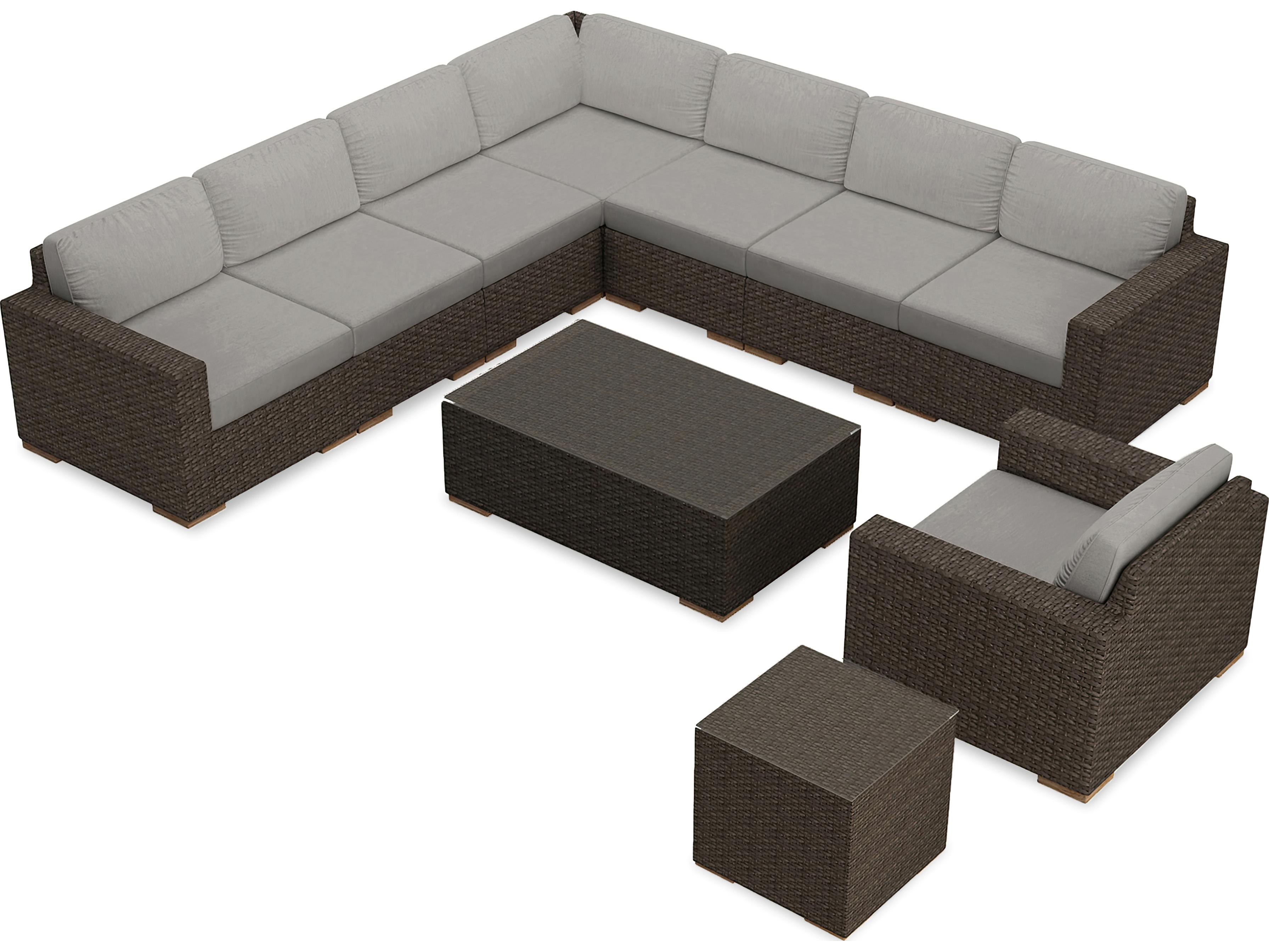 Harmonia Living Arden Wicker 10 Piece Sectional Patio Lounge Set
