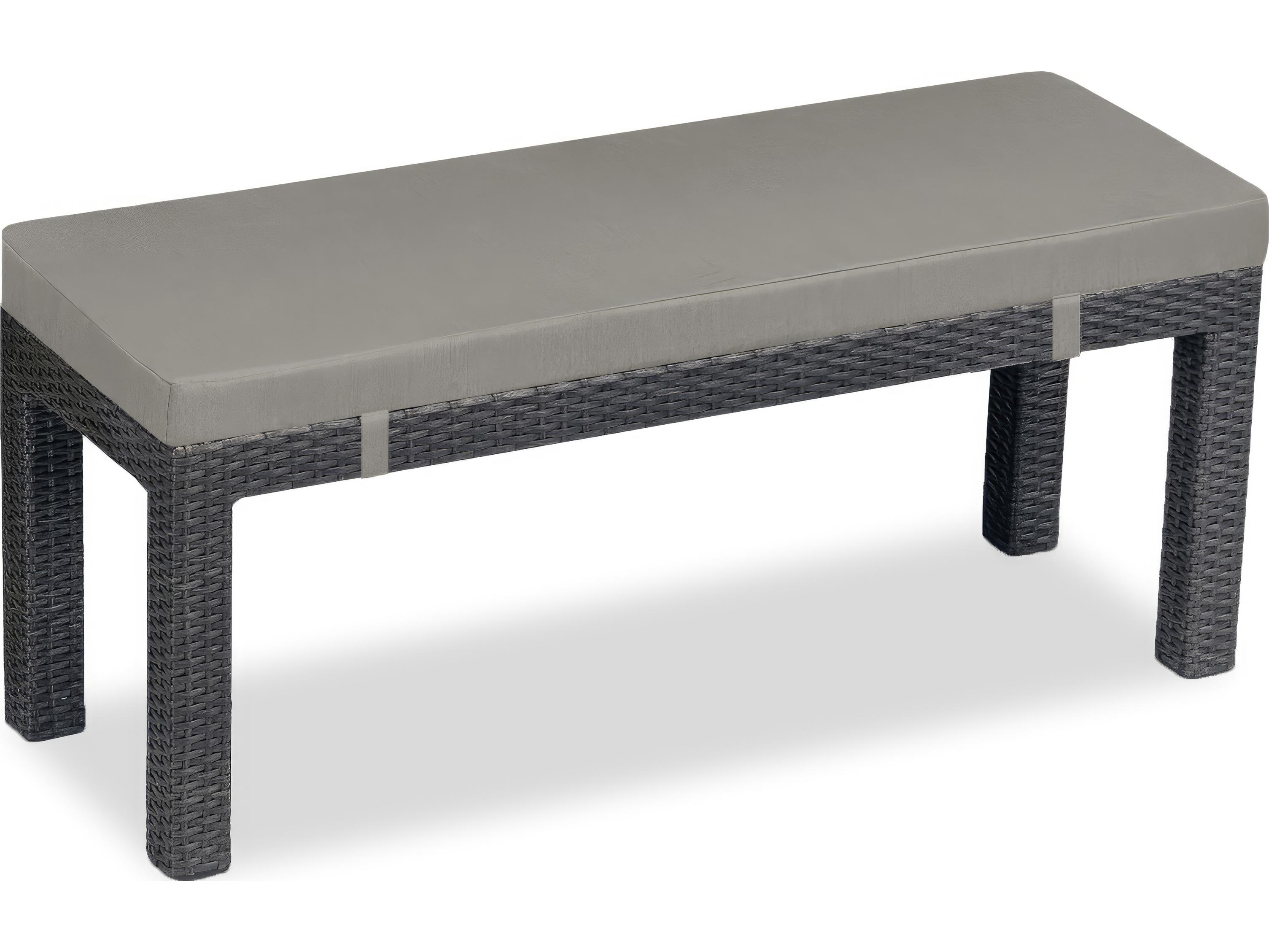 Harmonia Living Arden Wicker 2-Seater Dining Outdoor Bench