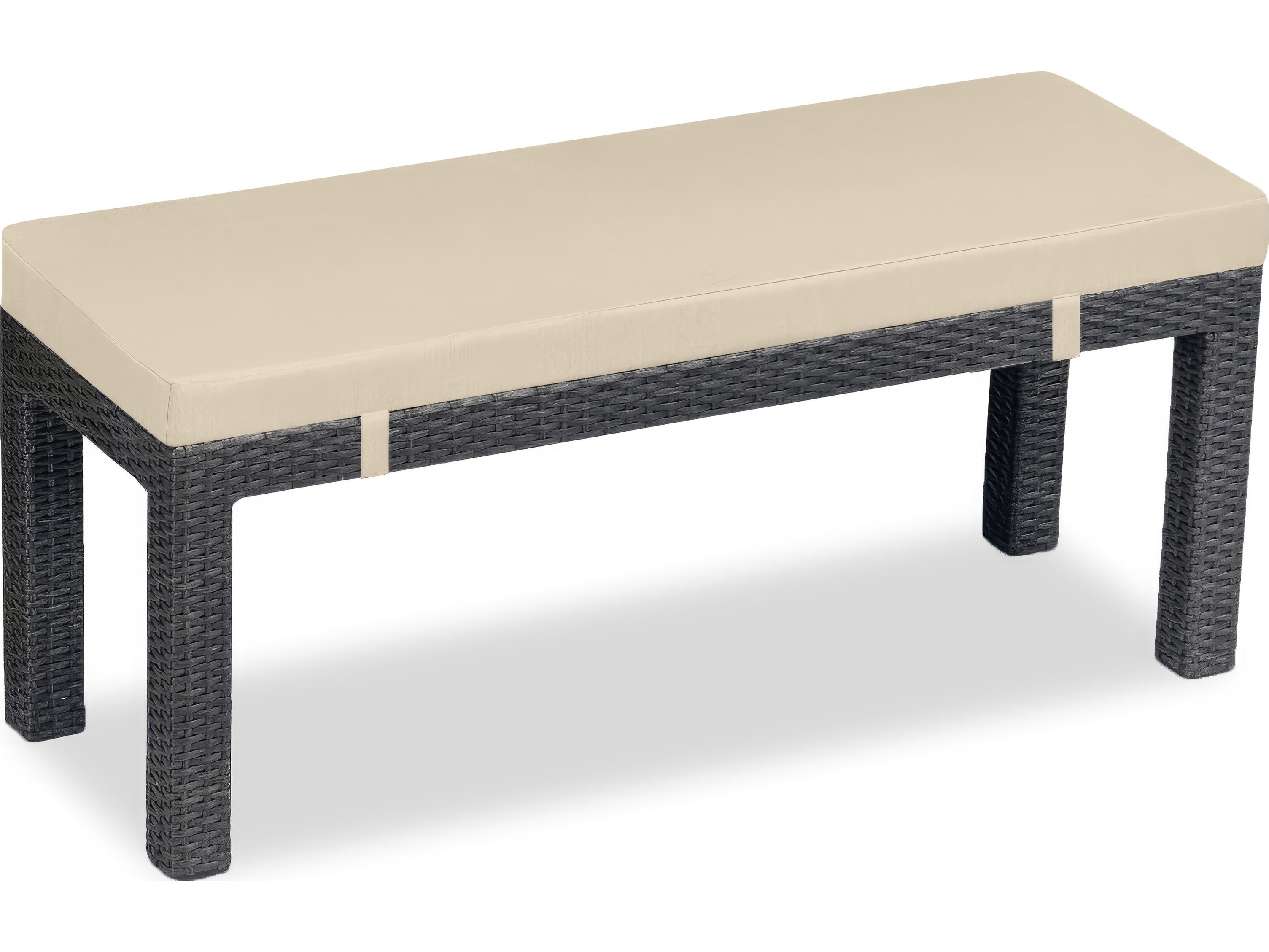 Harmonia Living Arden Wicker 2-Seater Dining Outdoor Bench