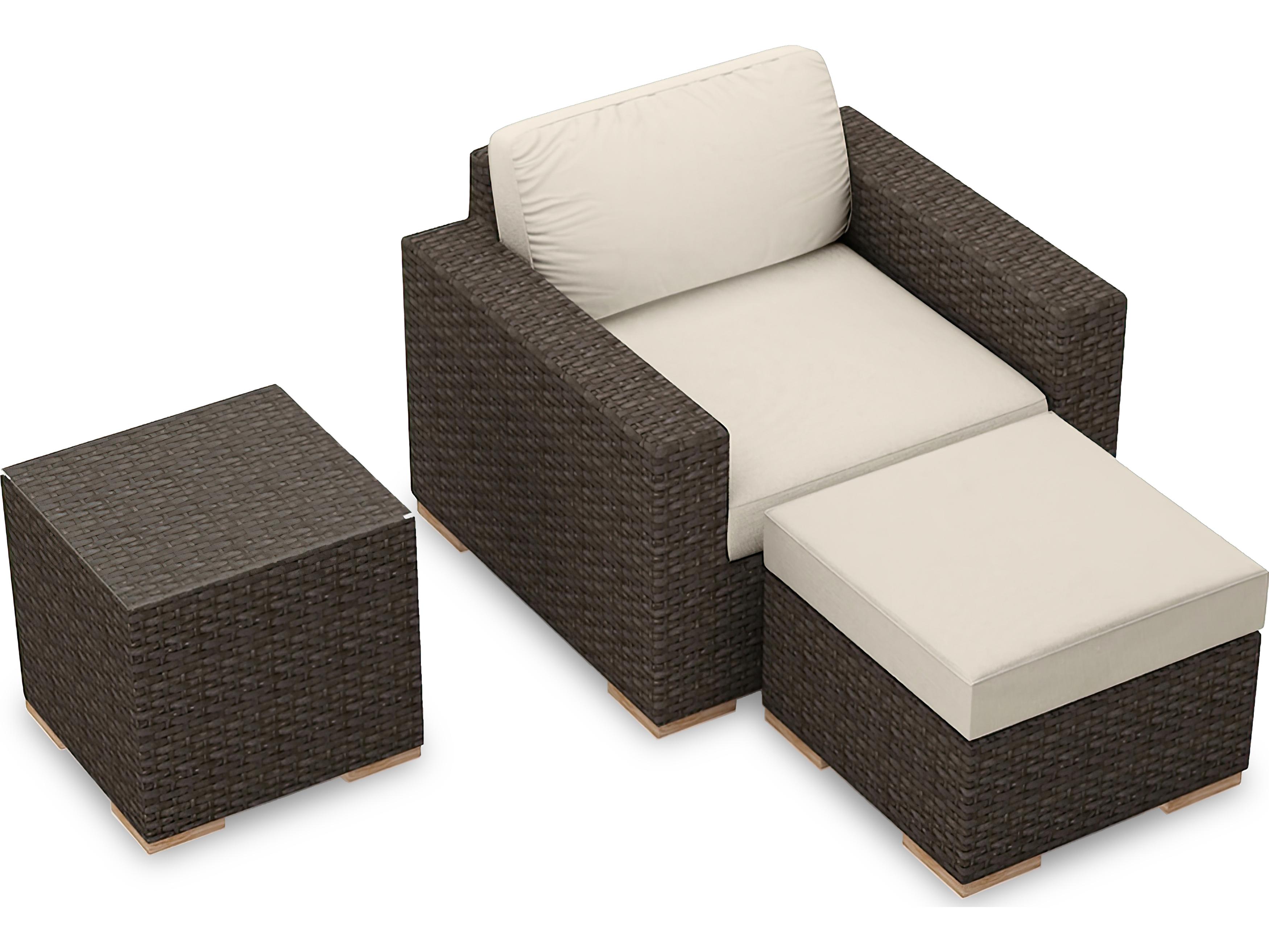 Harmonia Living Arden HDPE Wicker 3 Piece Outdoor Patio Lounge Set