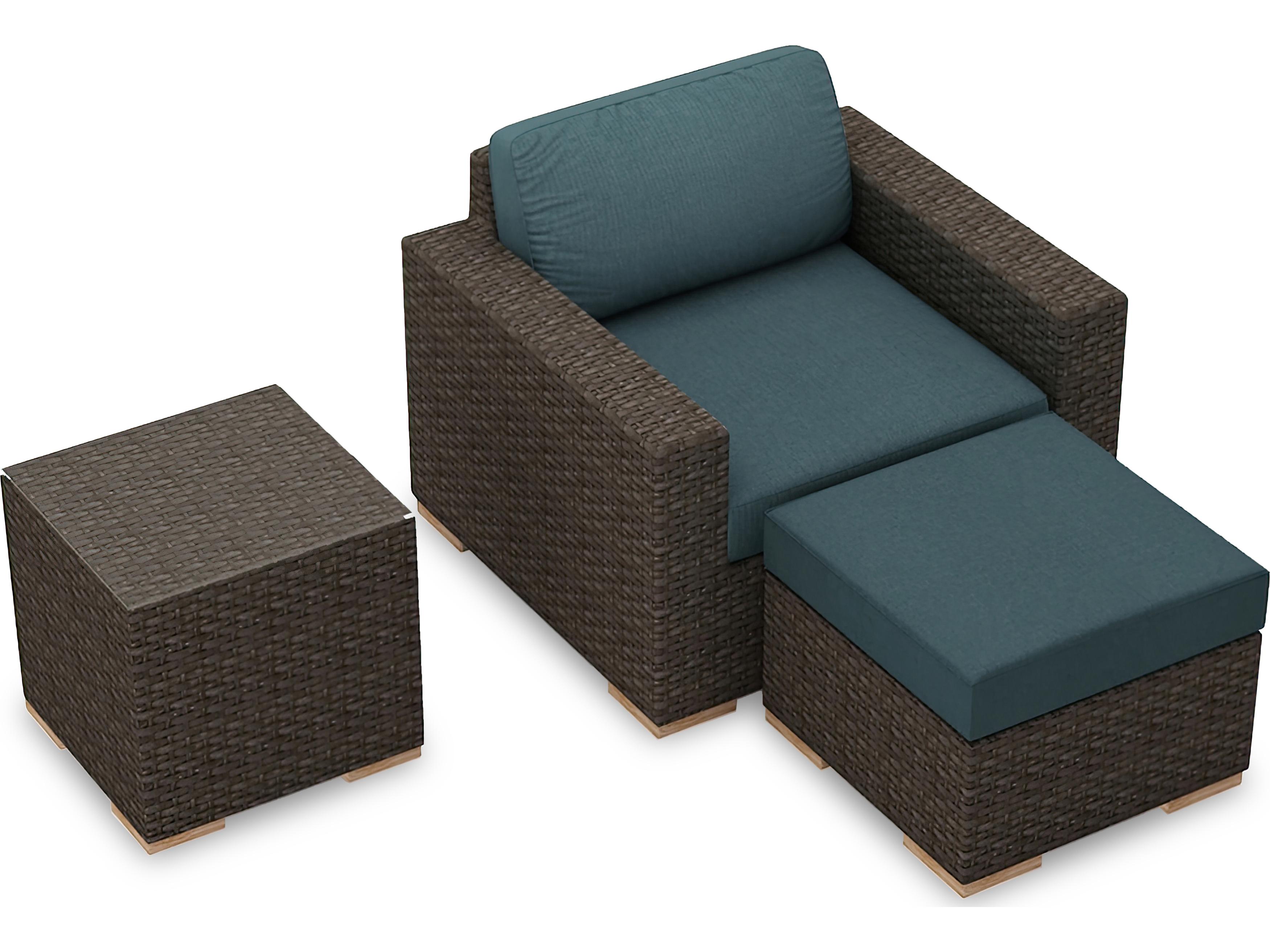 Harmonia Living Arden HDPE Wicker 3 Piece Outdoor Patio Lounge Set