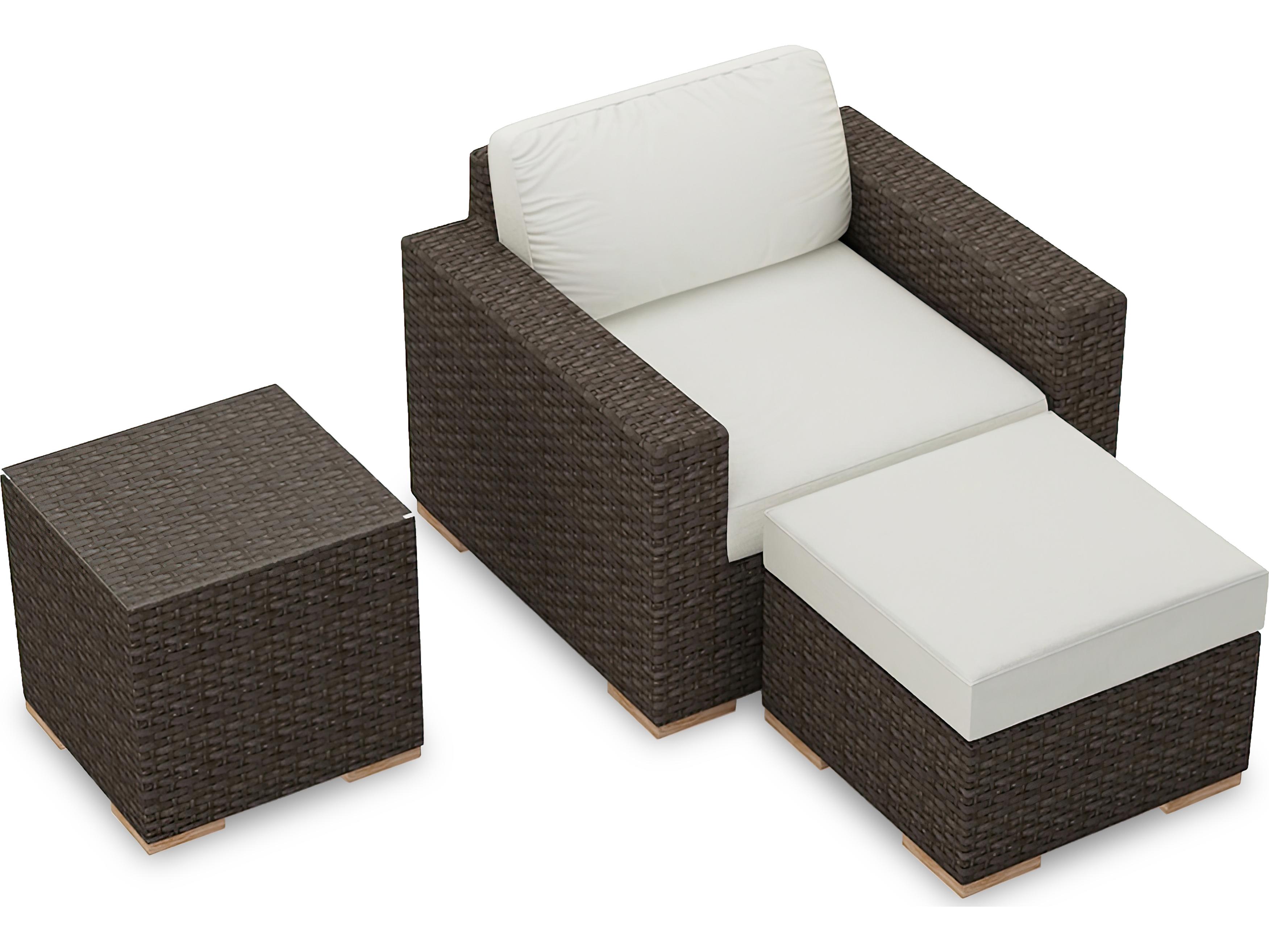 Harmonia Living Arden HDPE Wicker 3 Piece Outdoor Patio Lounge Set
