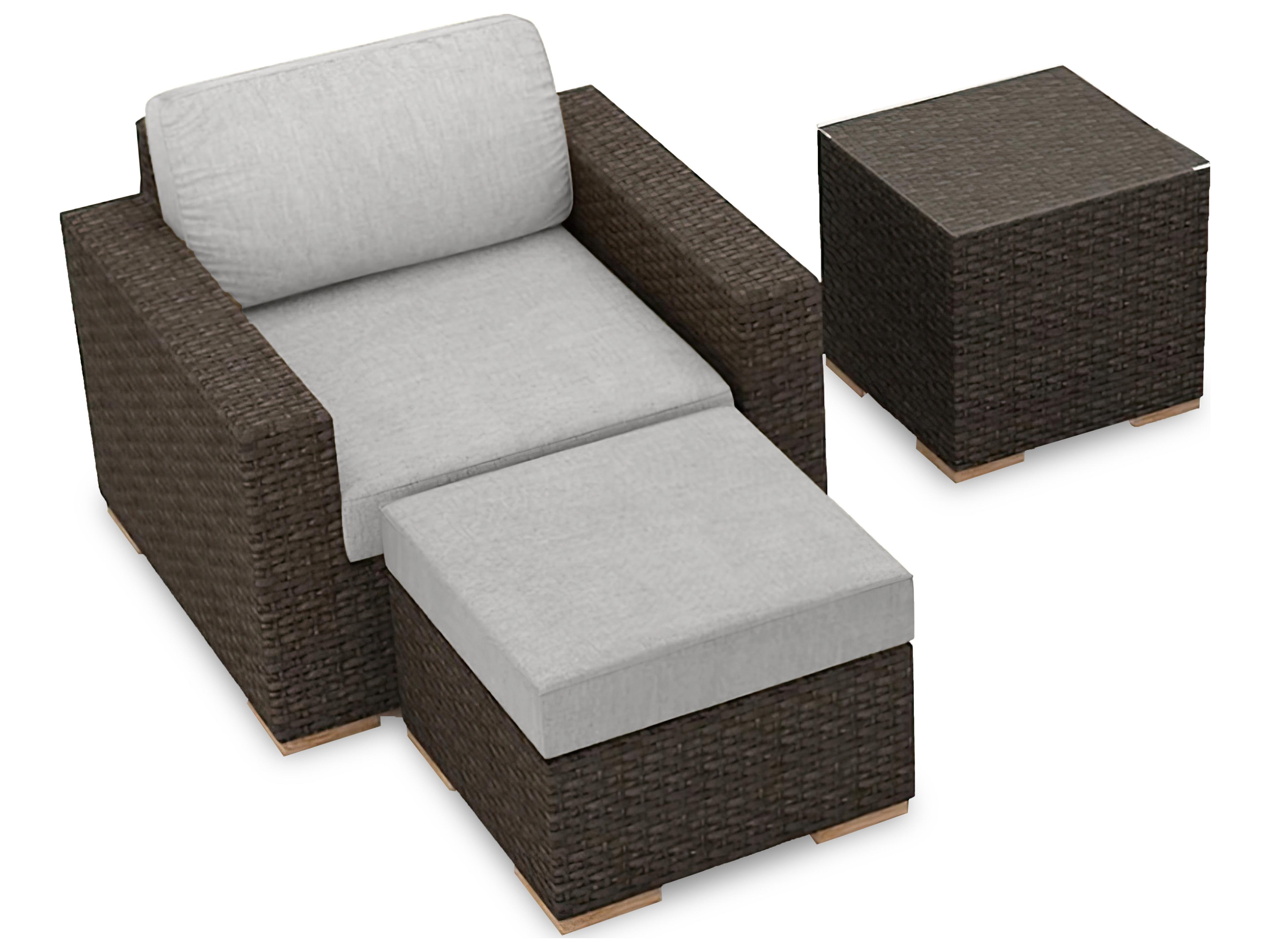 Harmonia Living Arden HDPE Wicker 3 Piece Outdoor Patio Lounge Set
