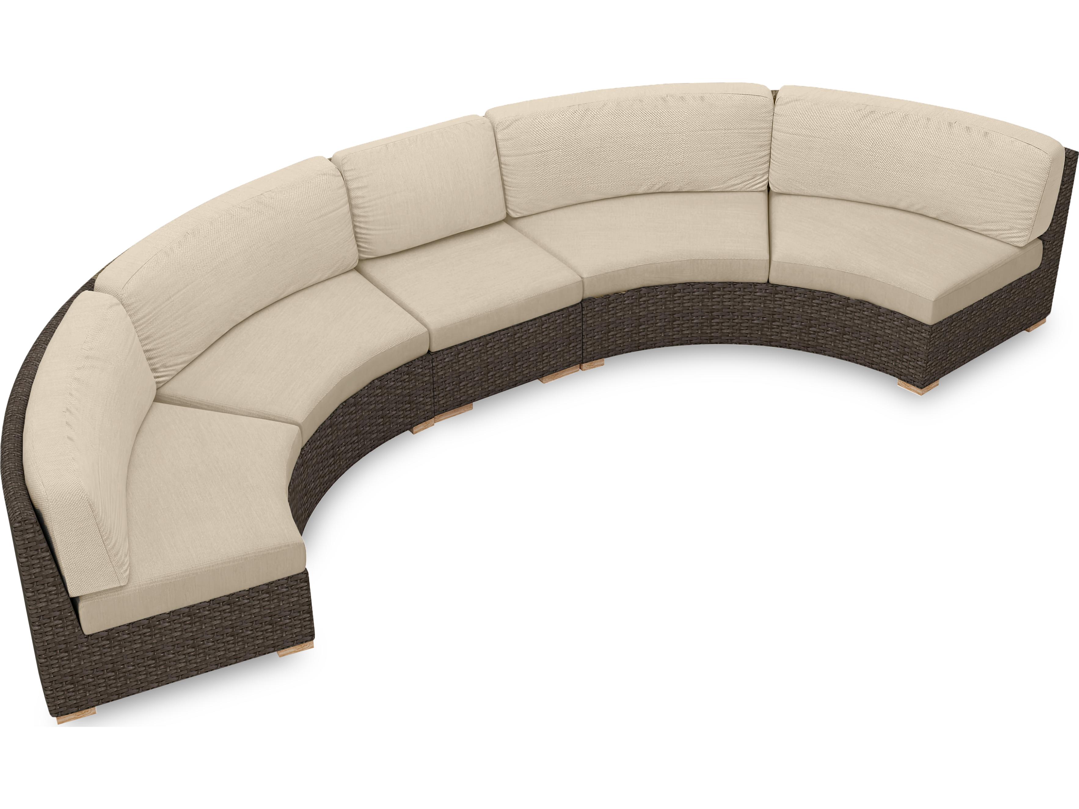 Harmonia Living Arden HDPE Wicker Extended Curved Sectional Outdoor Lounge Set