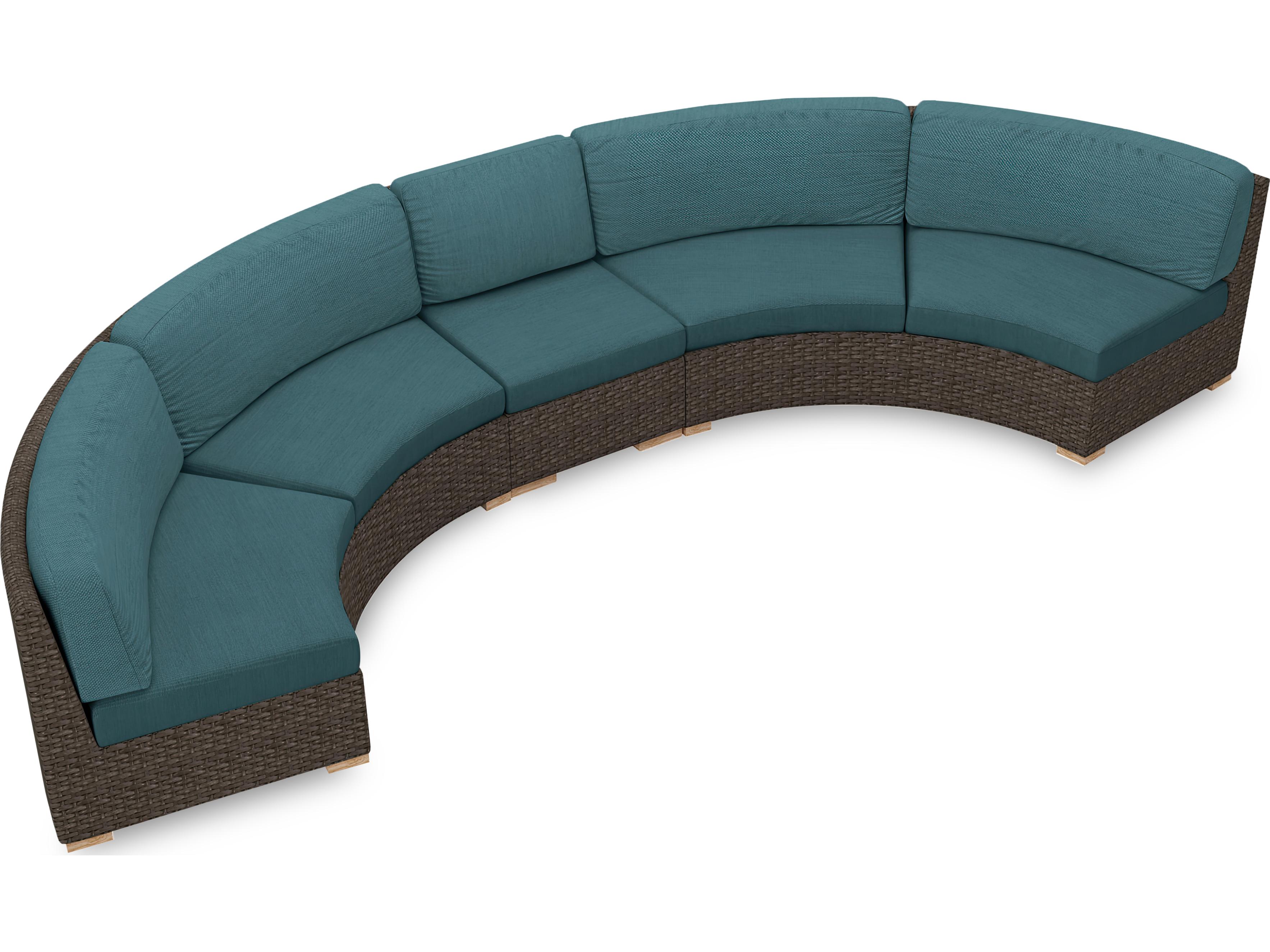 Harmonia Living Arden HDPE Wicker Extended Curved Sectional Outdoor Lounge Set