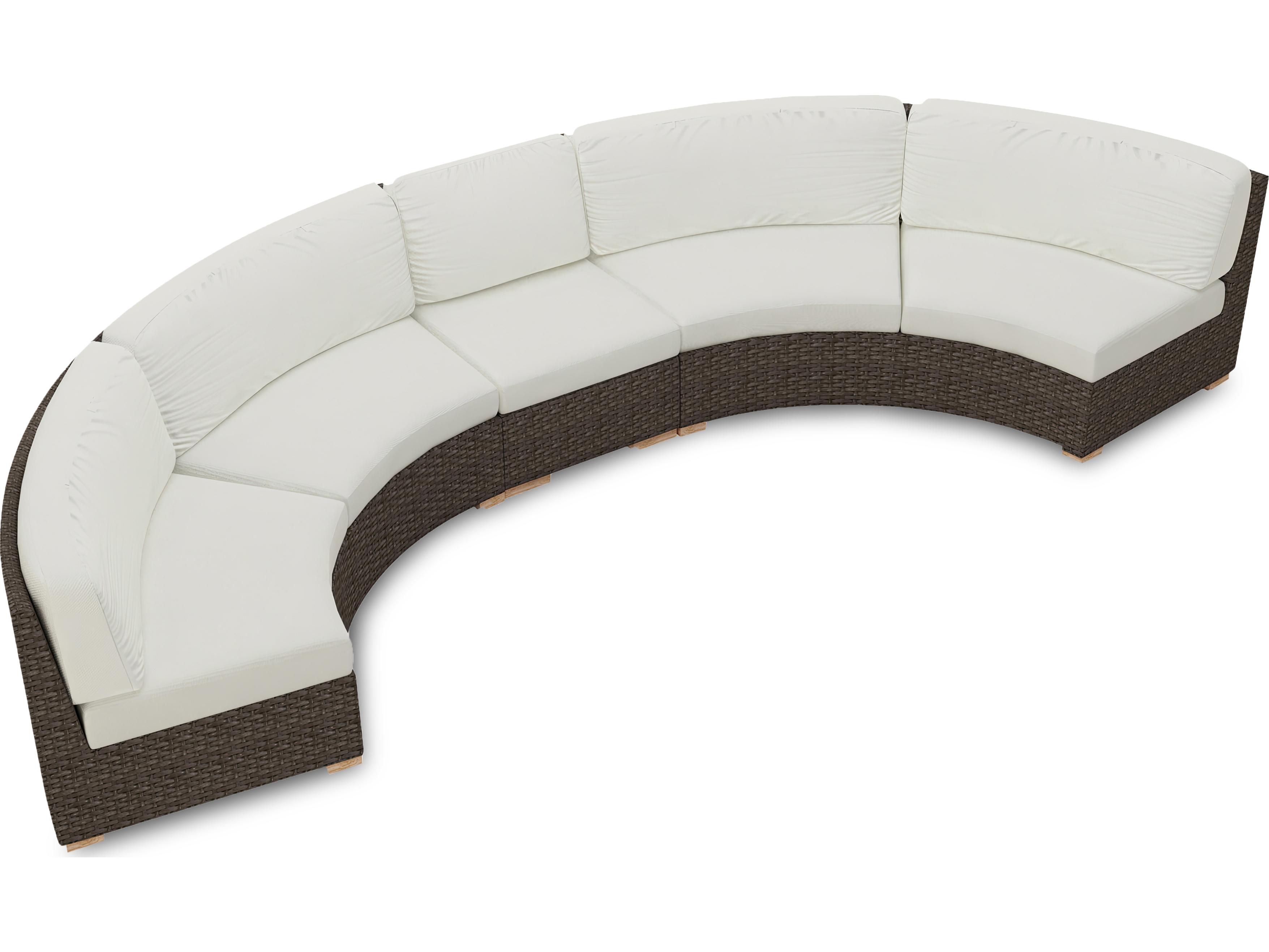 Harmonia Living Arden HDPE Wicker Extended Curved Sectional Outdoor Lounge Set