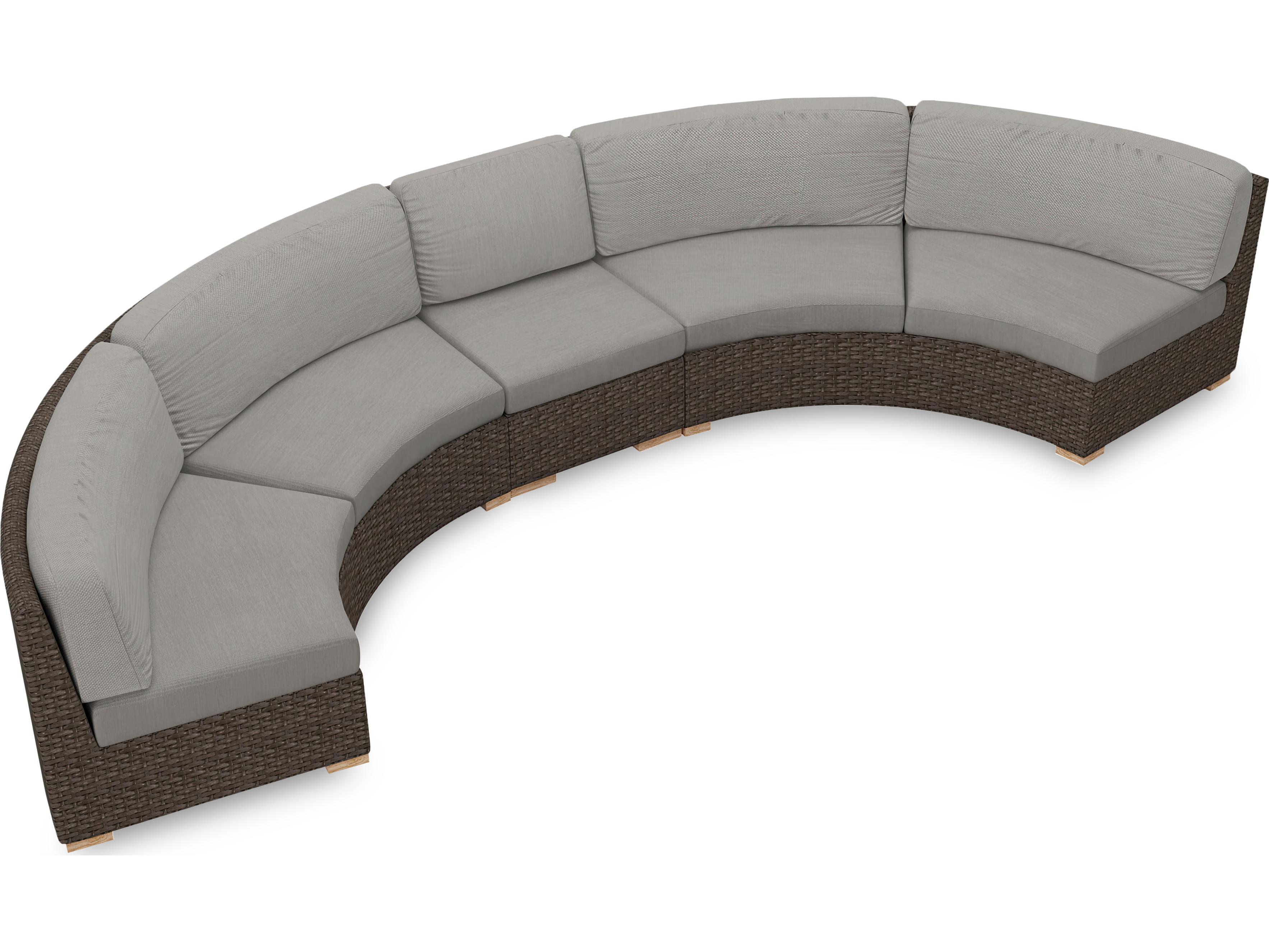 Harmonia Living Arden HDPE Wicker Extended Curved Sectional Outdoor Lounge Set