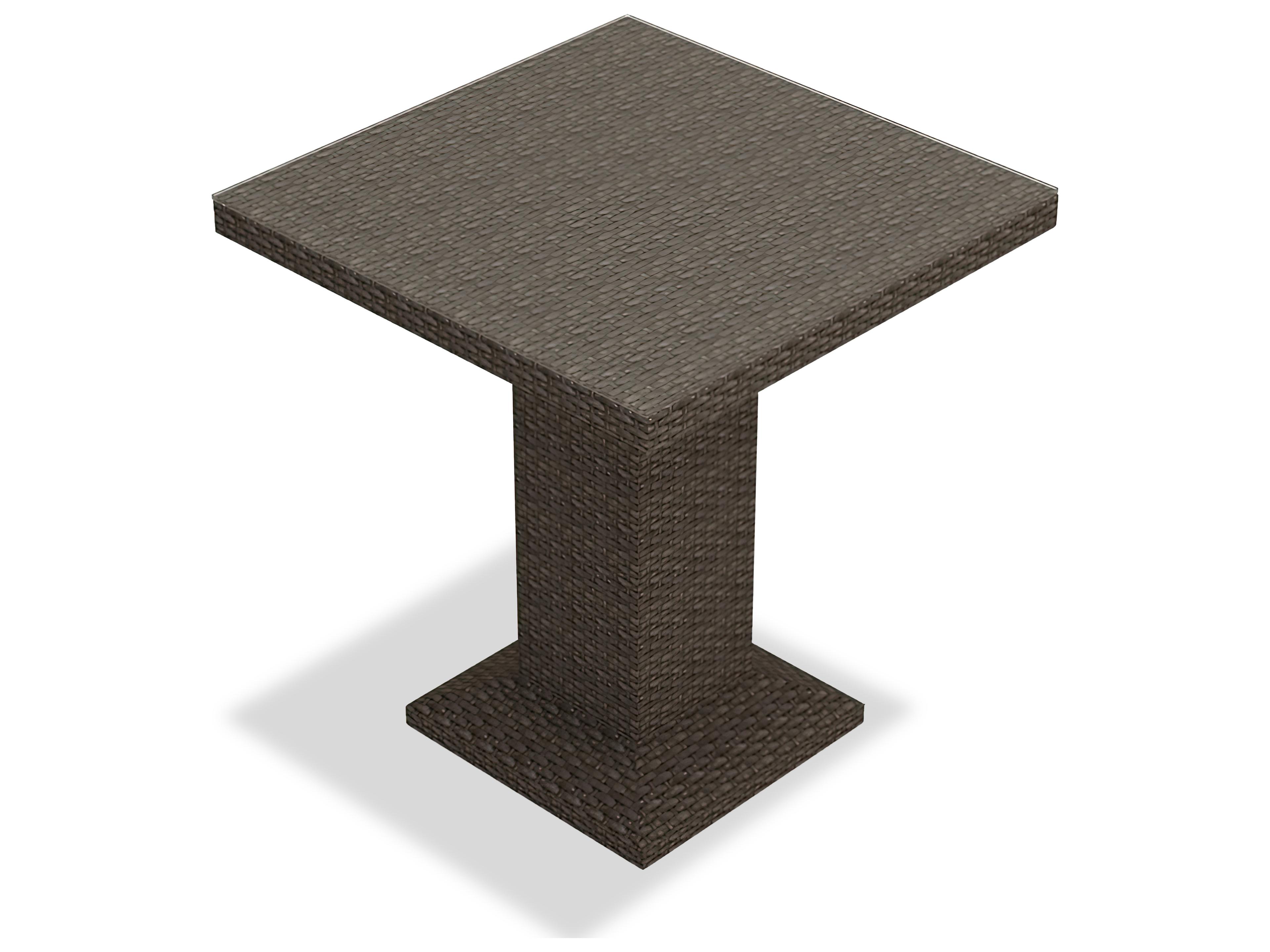 Harmonia Living Arden Wicker Square Glass Top Bar table