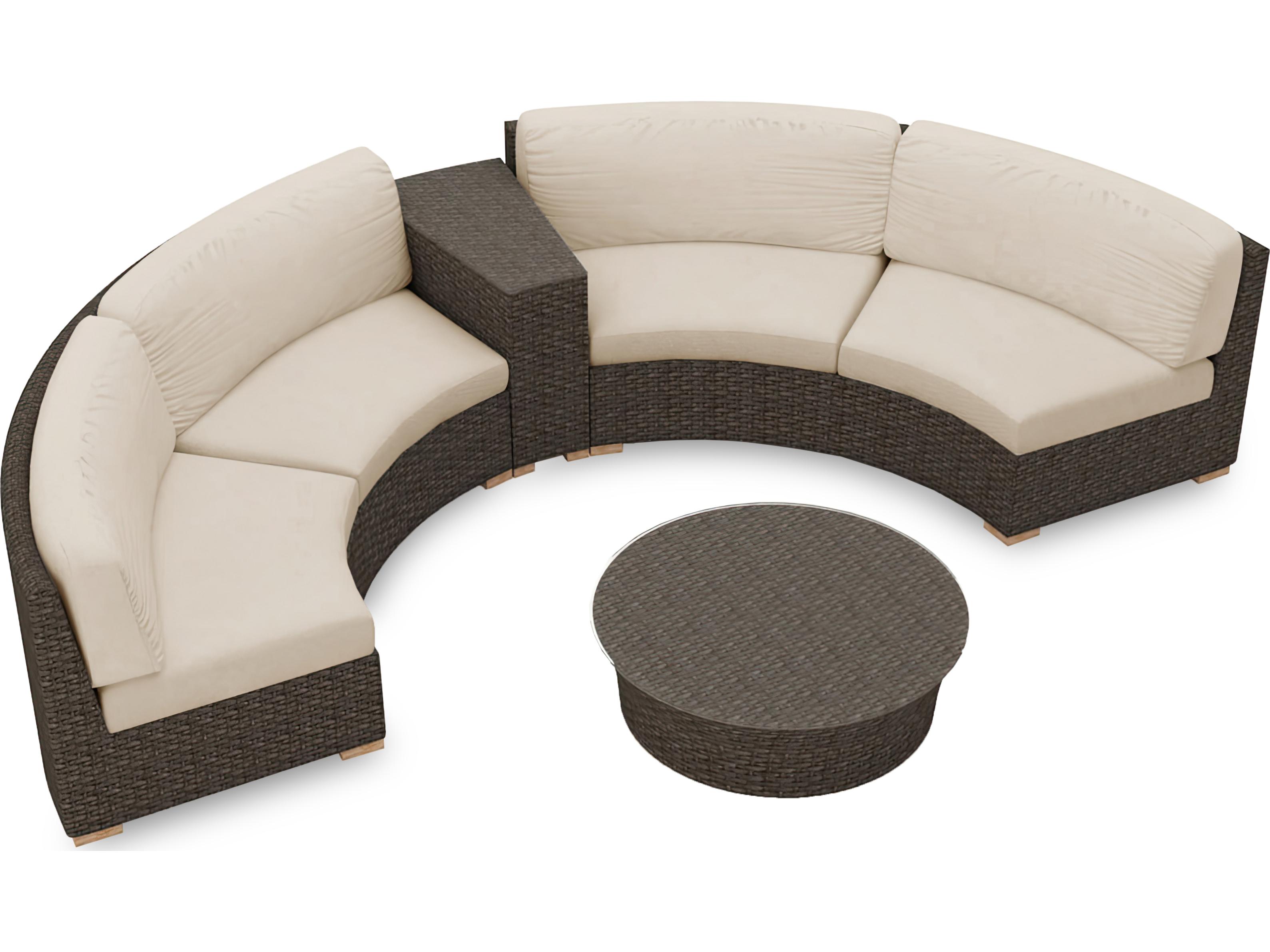 Harmonia Living Arden HDPE Wicker 4 Piece Eclipse Sectional Outdoor Lounge Set
