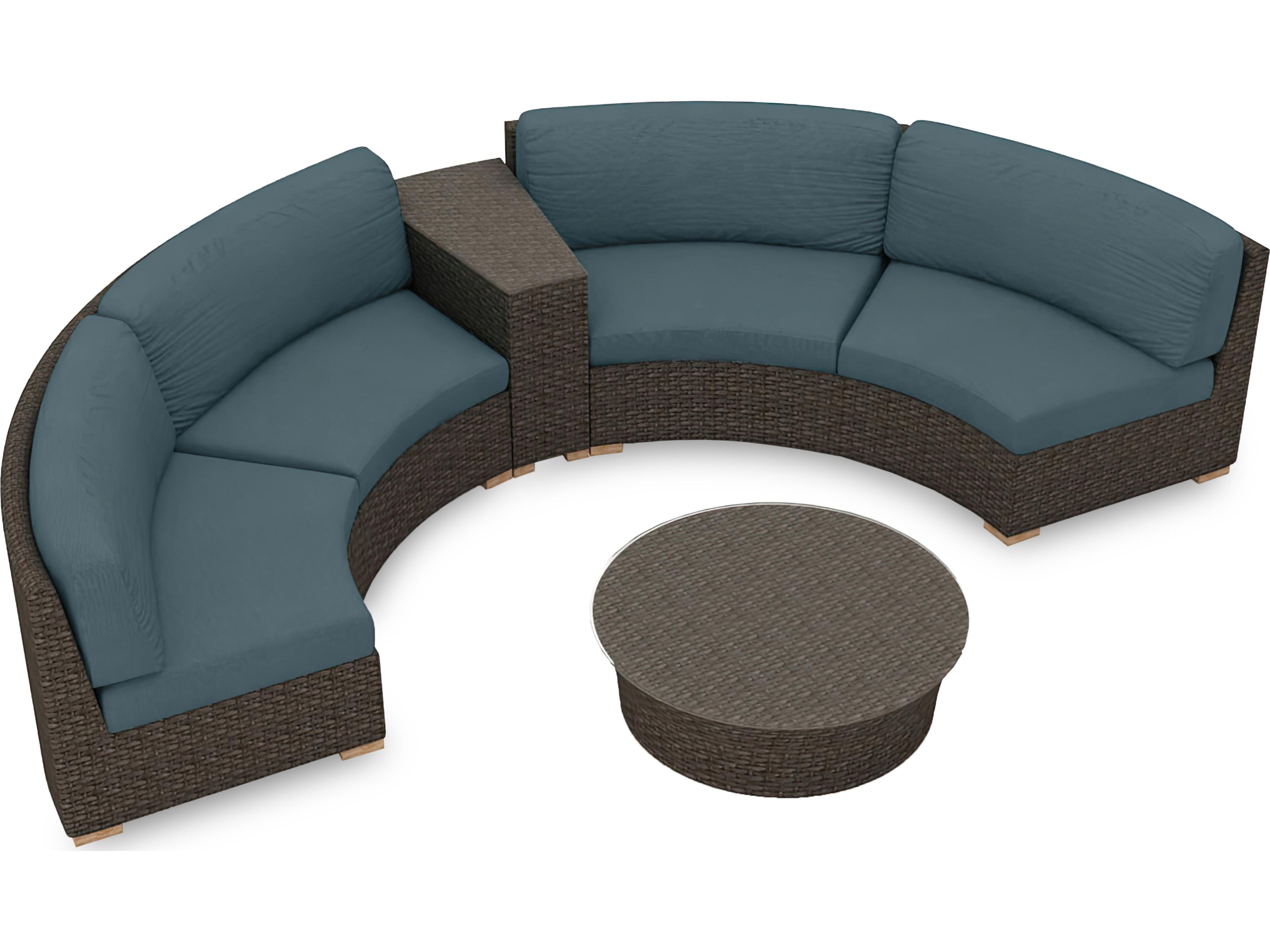 Harmonia Living Arden HDPE Wicker 4 Piece Eclipse Sectional Outdoor Lounge Set