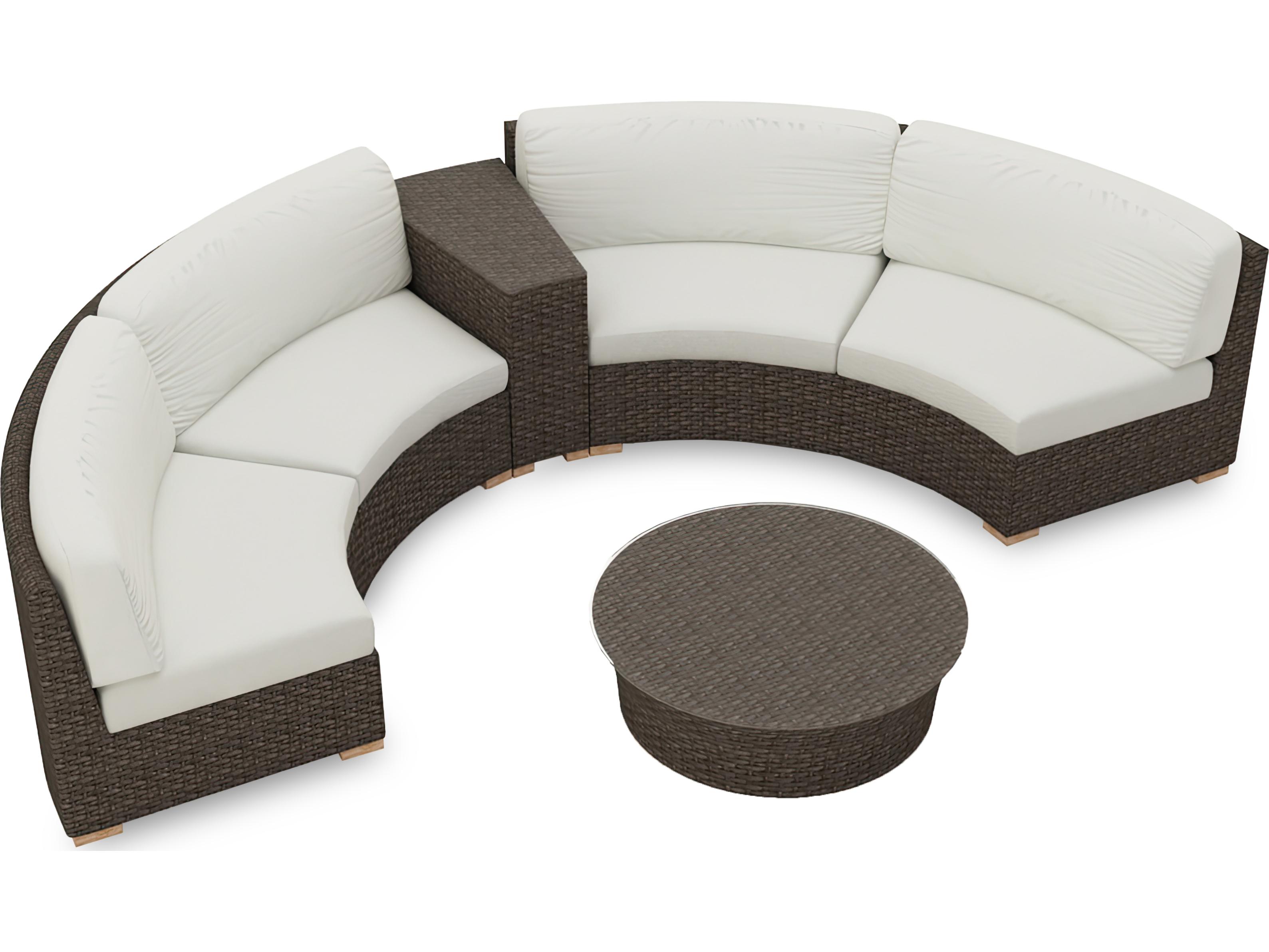 Harmonia Living Arden HDPE Wicker 4 Piece Eclipse Sectional Outdoor Lounge Set