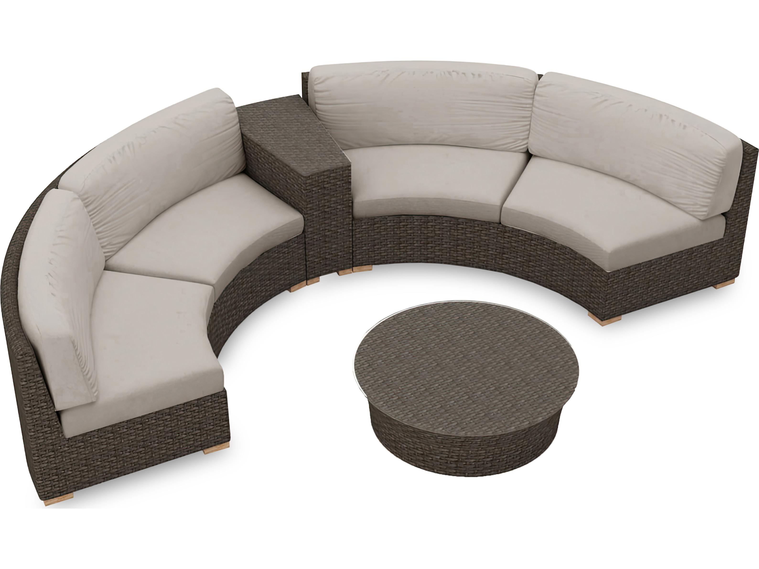 Harmonia Living Arden HDPE Wicker 4 Piece Eclipse Sectional Outdoor Lounge Set