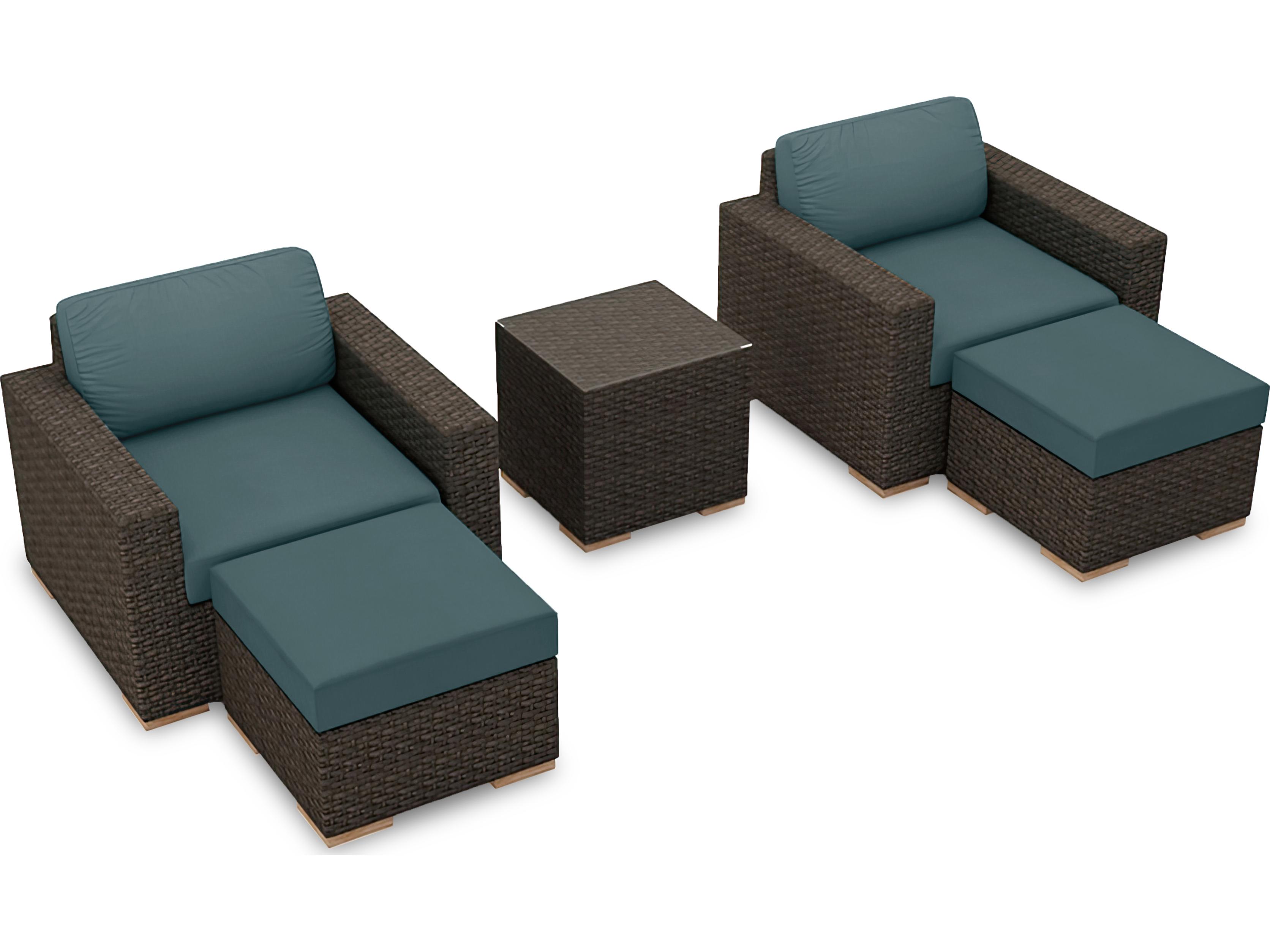 Harmonia Living Arden Wicker 5 Piece Outdoor Lounge Set