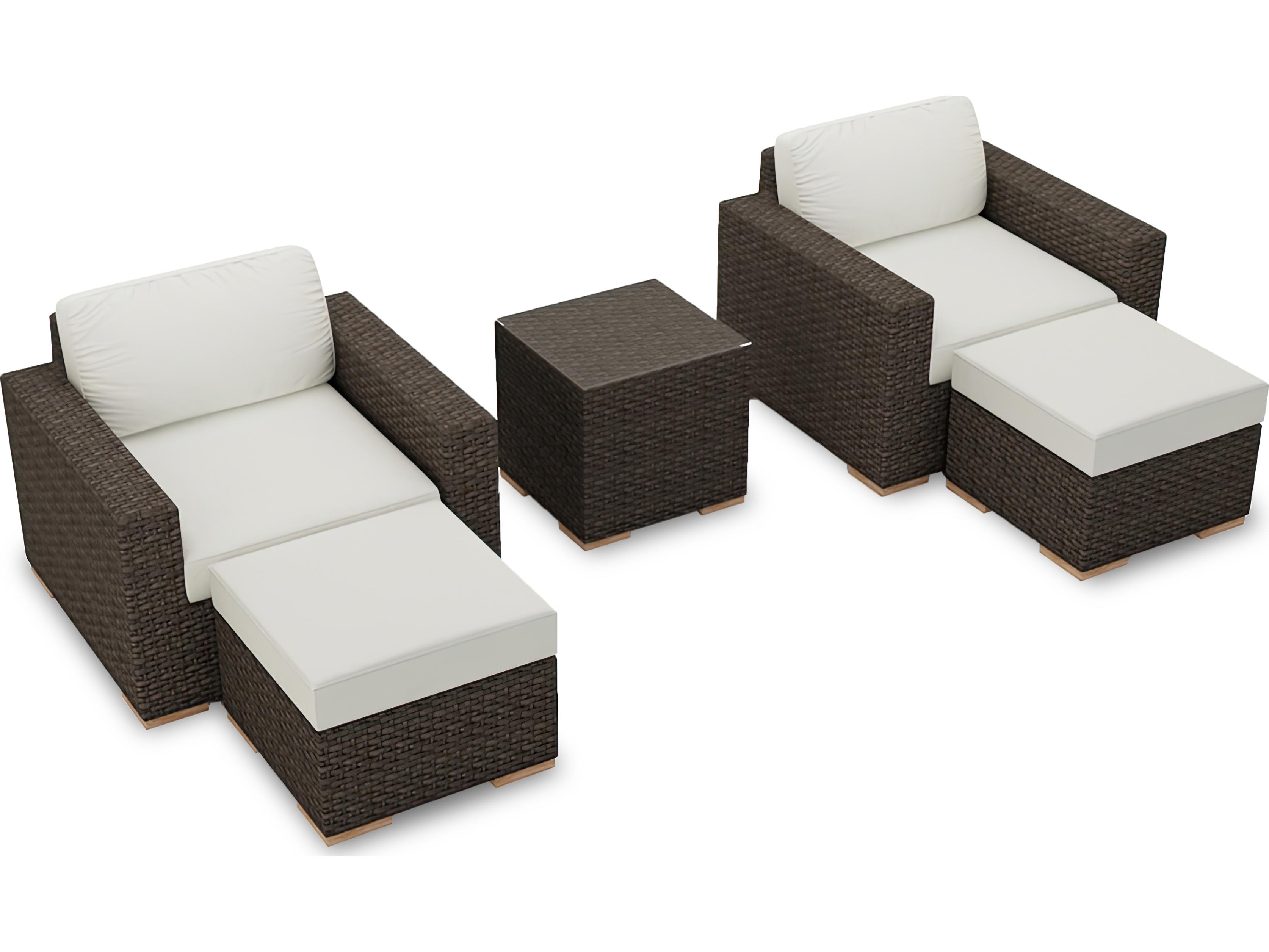Harmonia Living Arden Wicker 5 Piece Outdoor Lounge Set