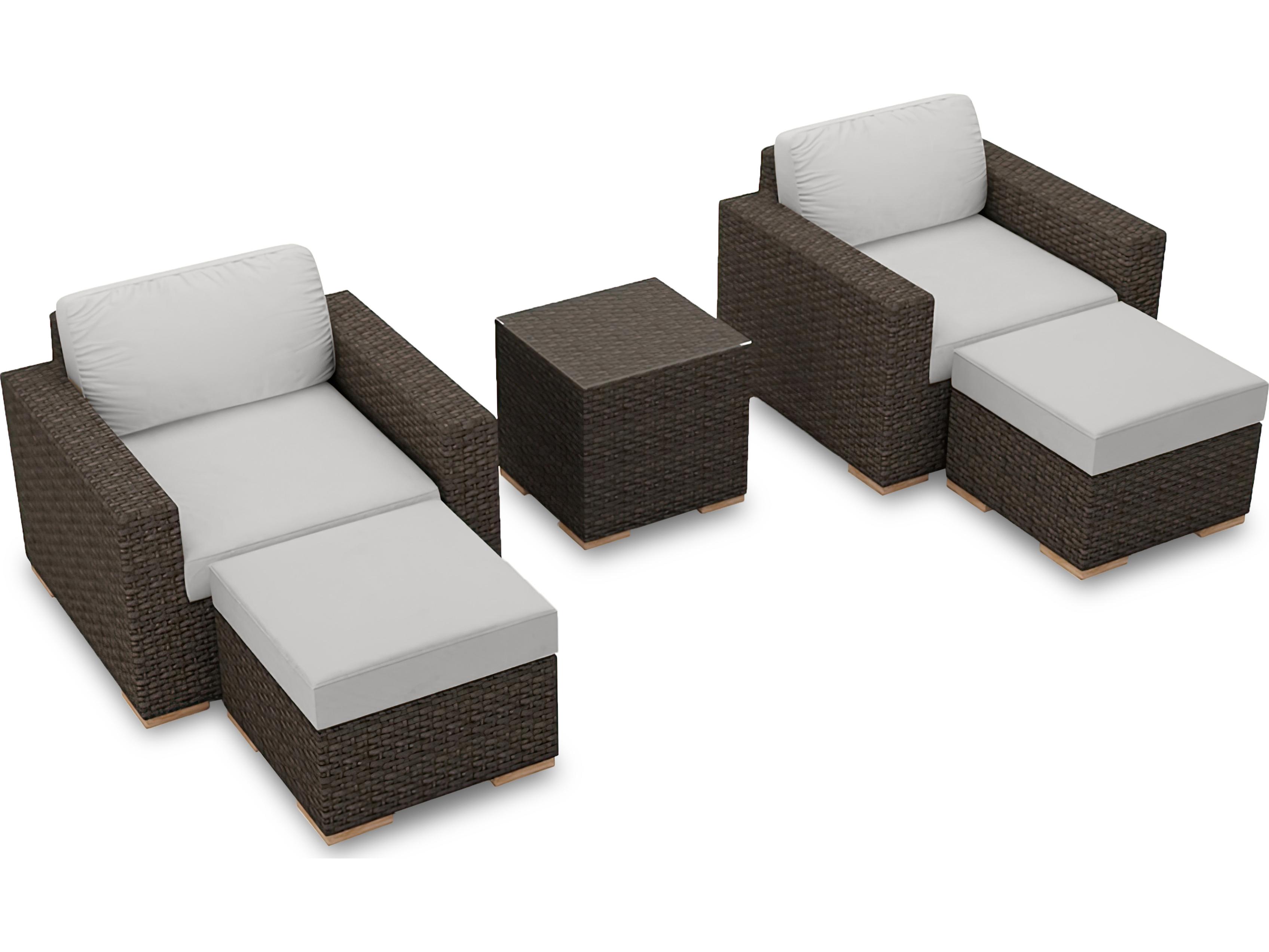 Harmonia Living Arden Wicker 5 Piece Outdoor Lounge Set