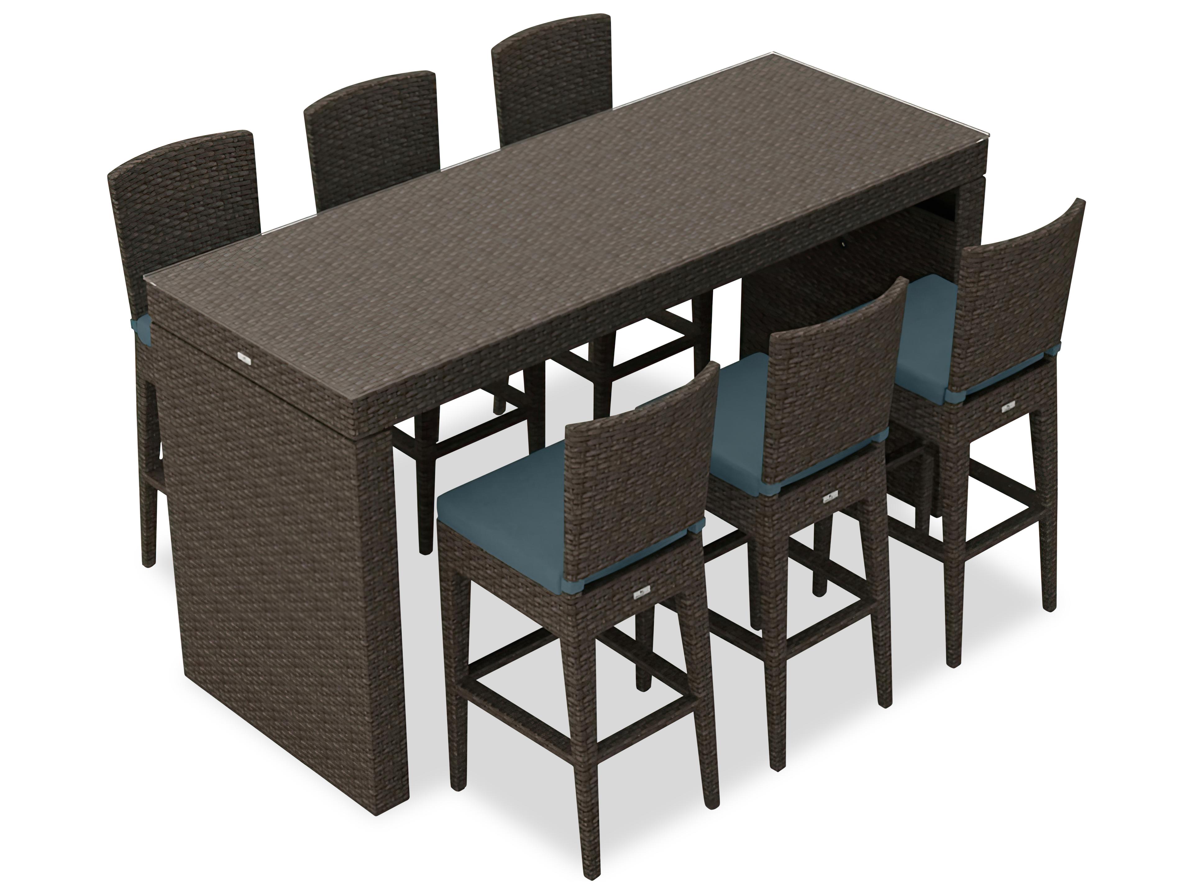 Harmonia Living Arden Wicker 7 Piece Bar Set