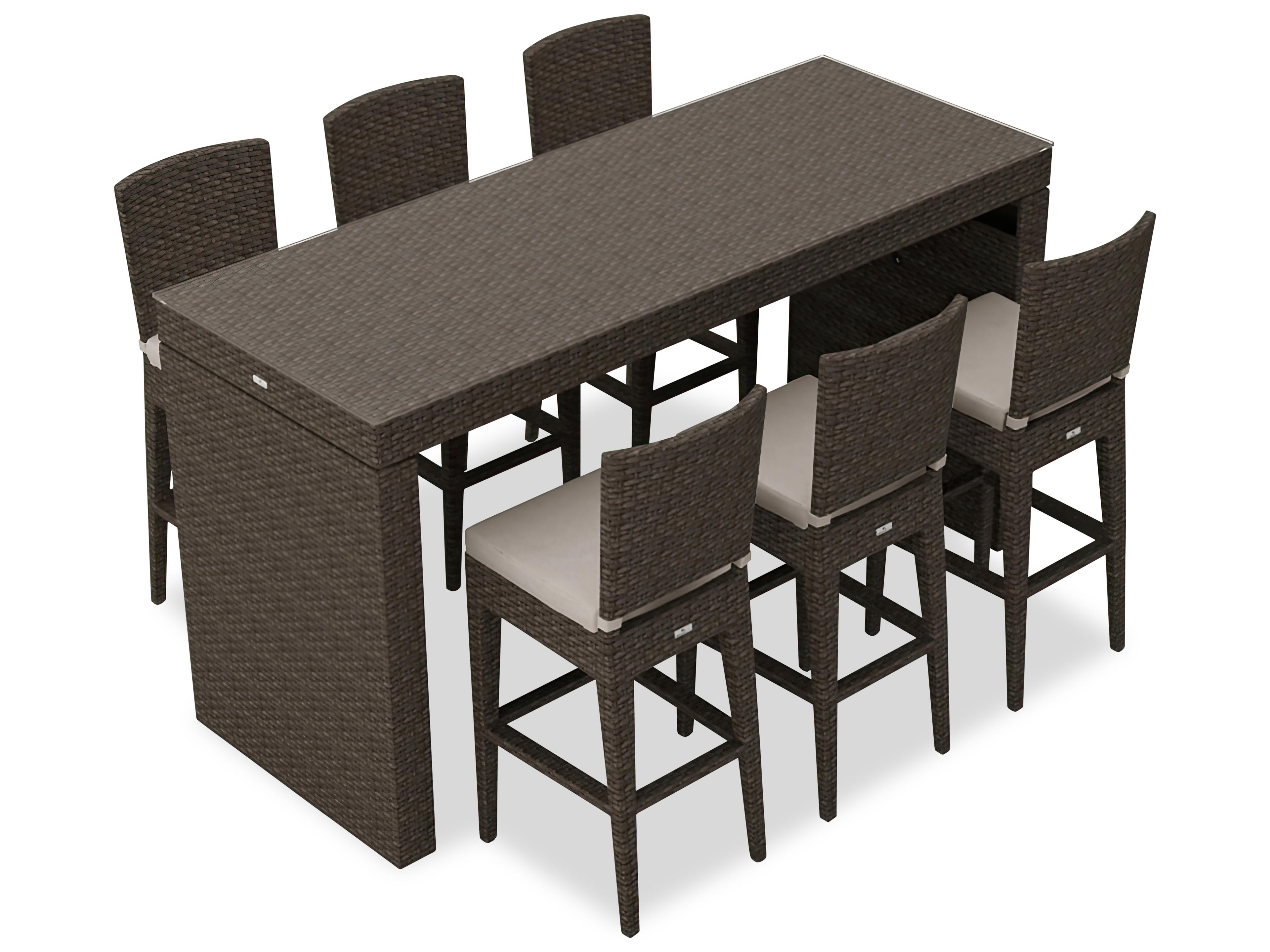 Harmonia Living Arden Wicker 7 Piece Bar Set