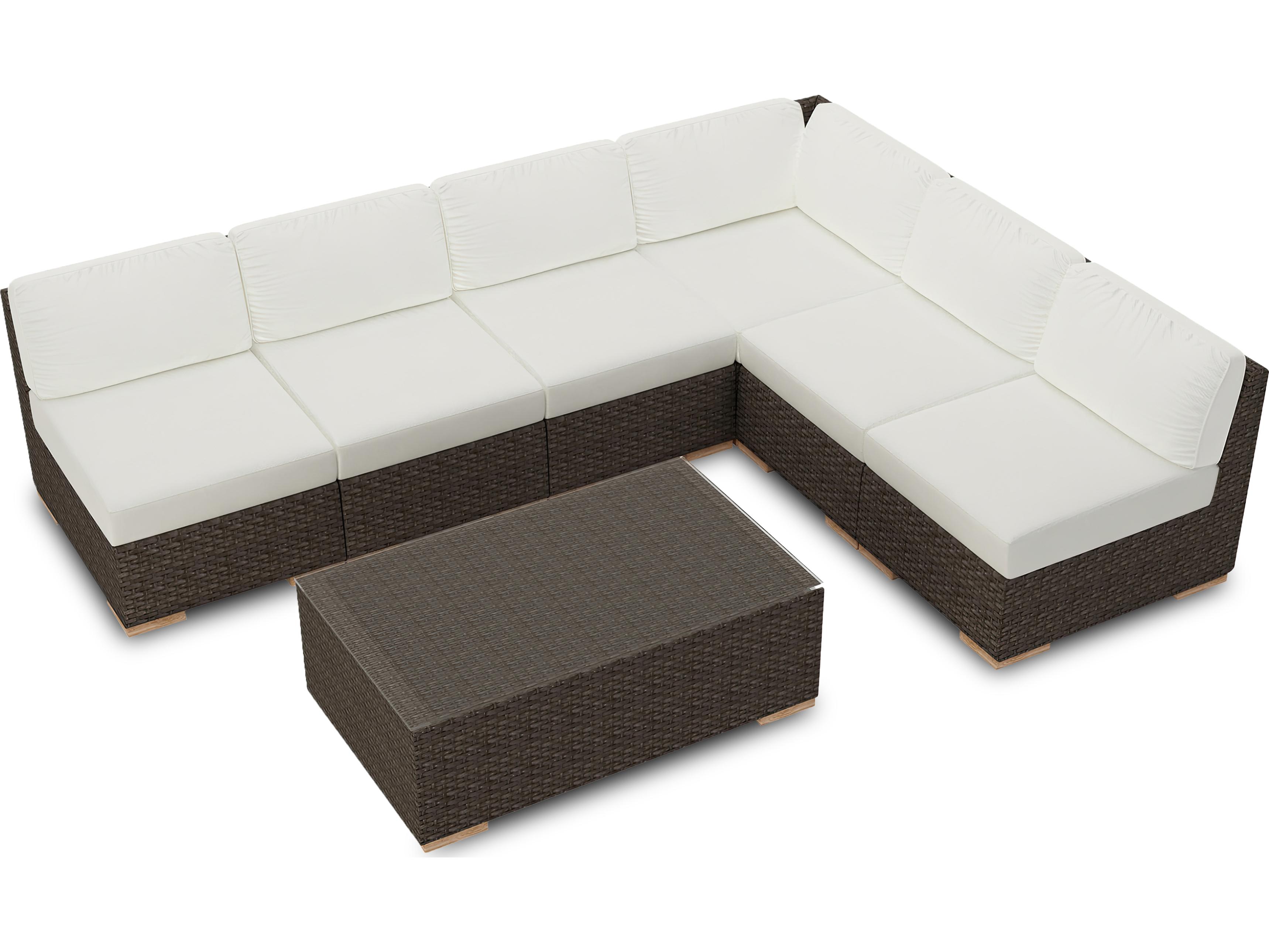 Harmonia Living Arden Wicker 7 Piece Sectional Outdoor Lounge Set