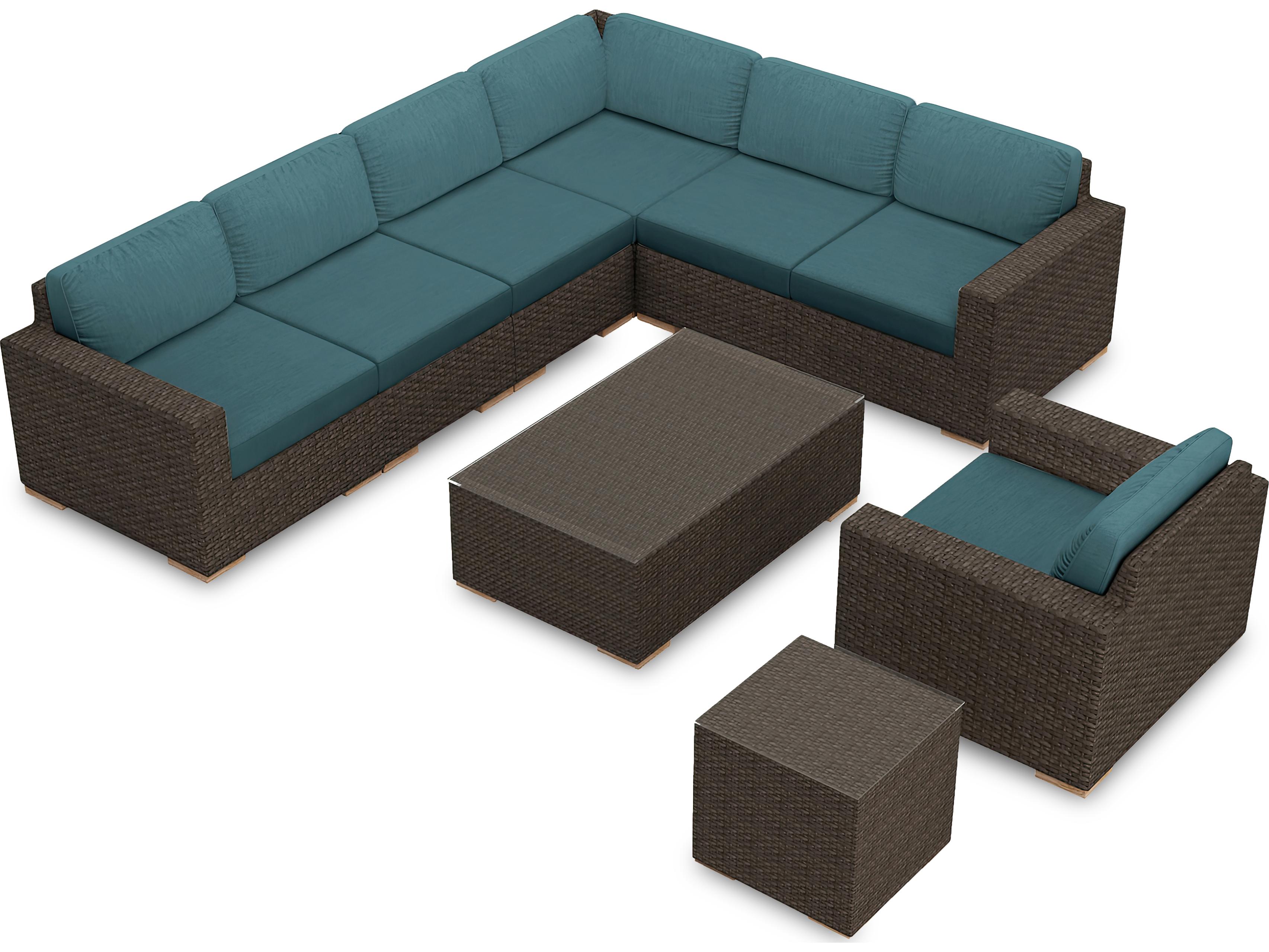 Harmonia Living Arden Wicker 9 Piece Eclipse Sectional Patio Lounge Set