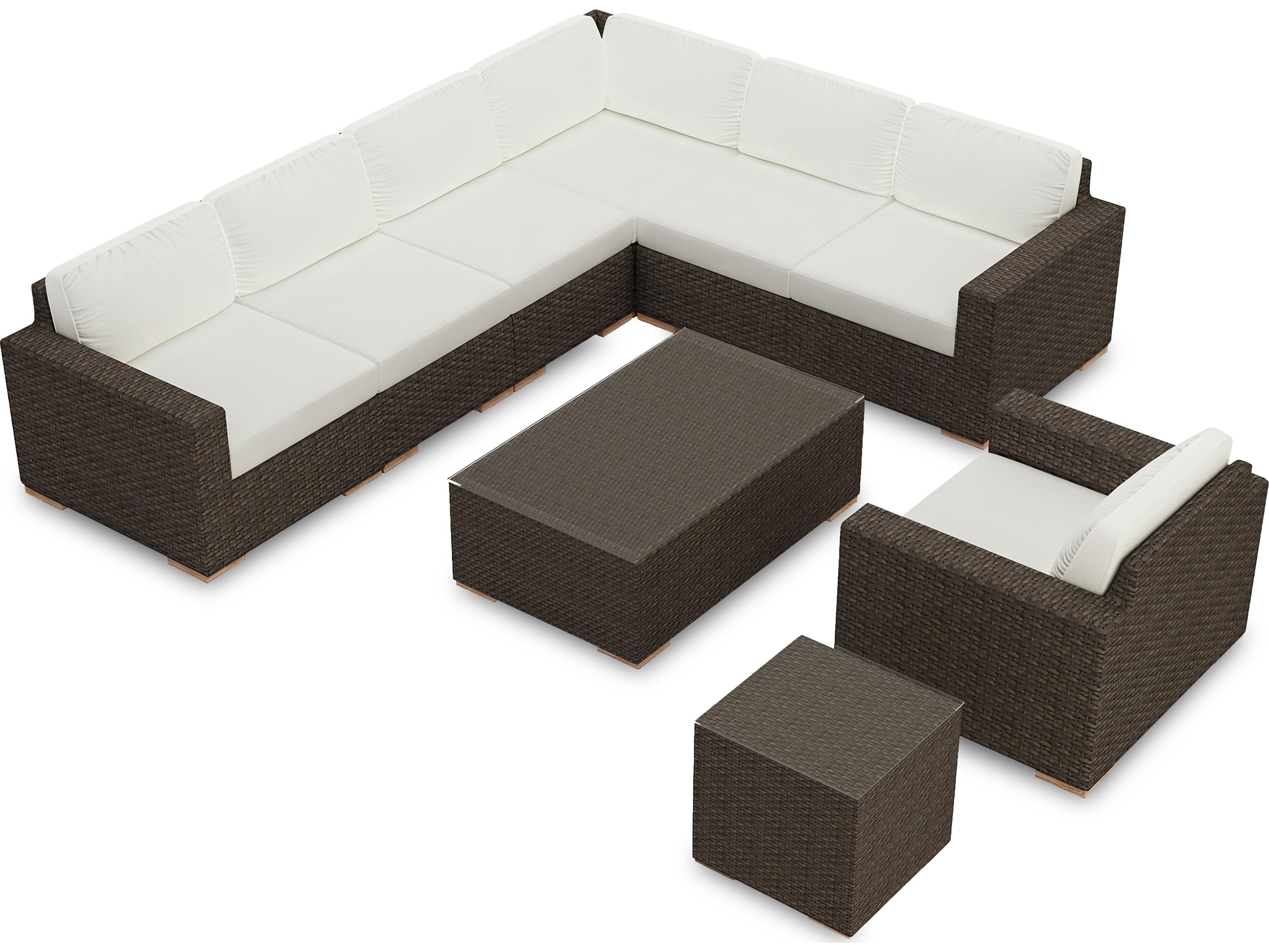Harmonia Living Arden Wicker 9 Piece Eclipse Sectional Patio Lounge Set