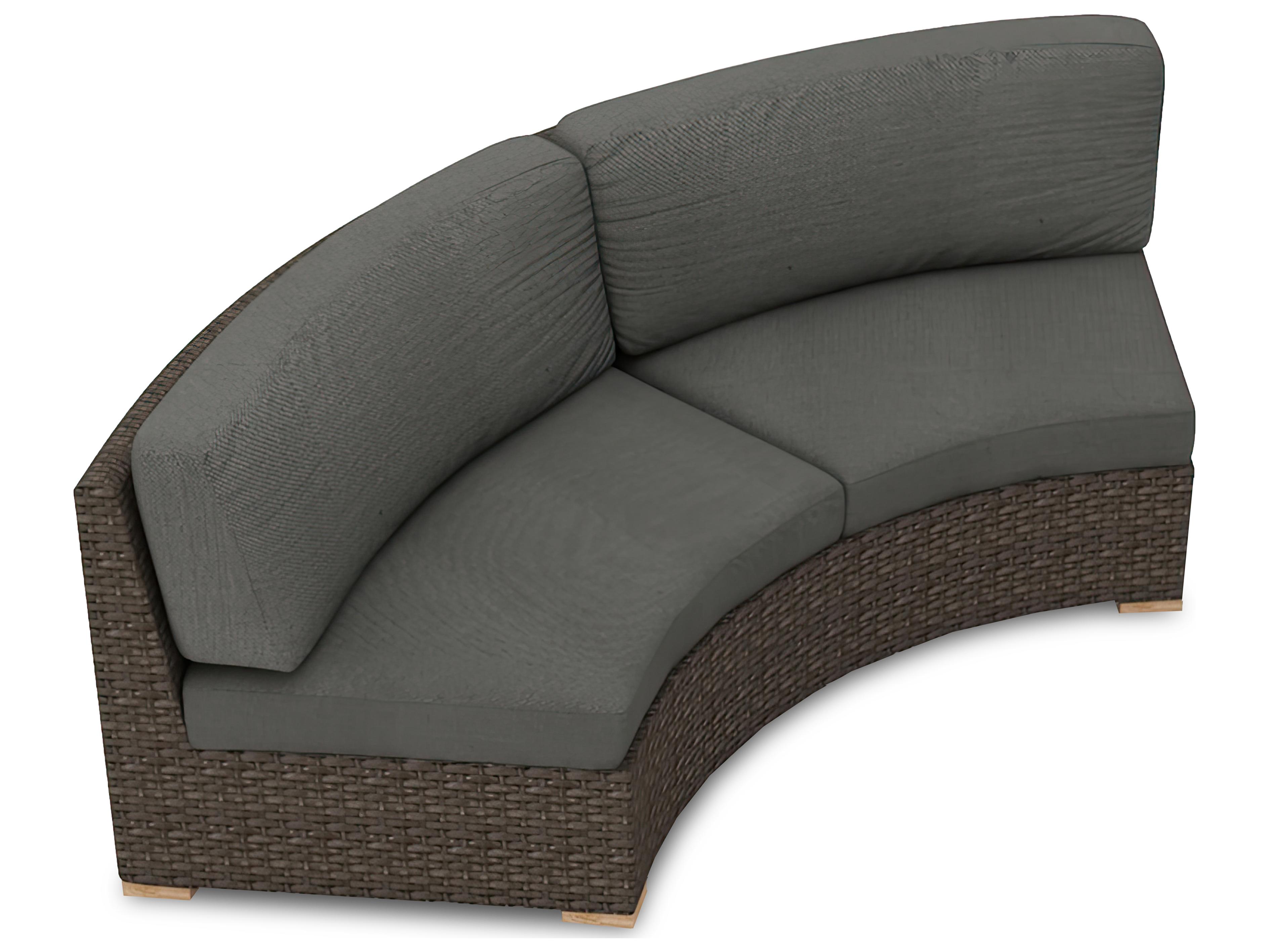 Harmonia Living Arden Wicker Curved Patio Loveseat