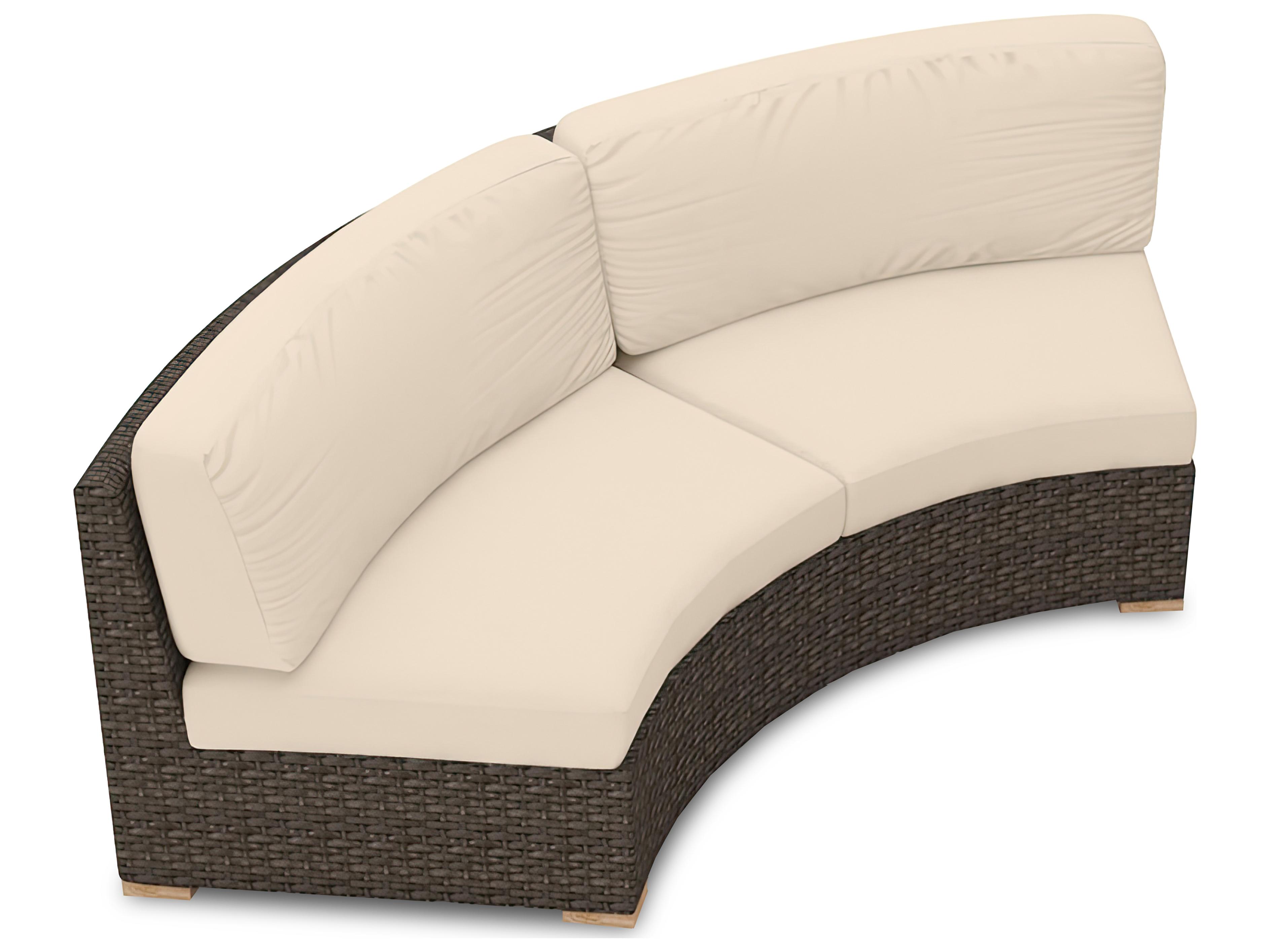 Harmonia Living Arden Wicker Curved Patio Loveseat