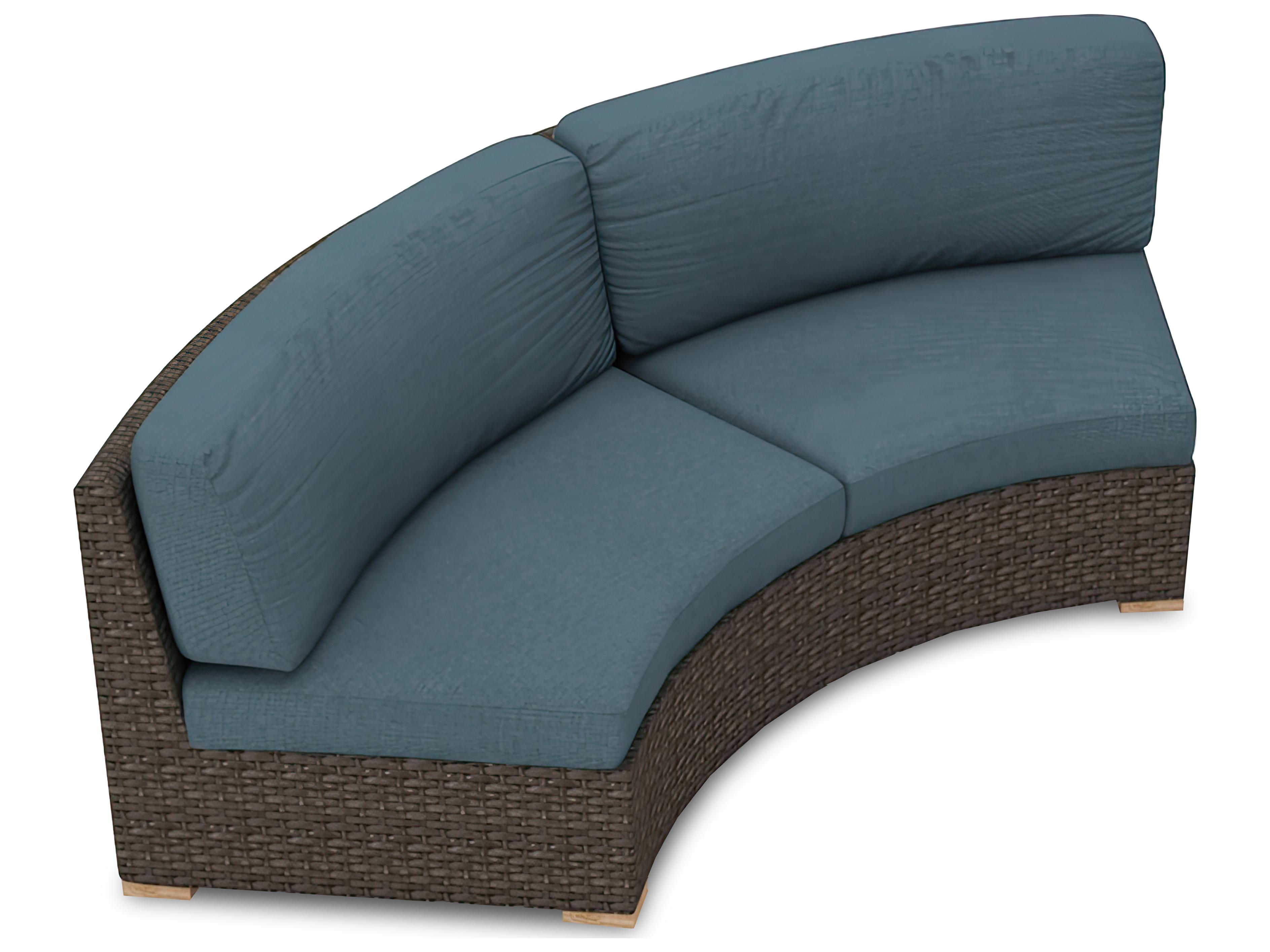 Harmonia Living Arden Wicker Curved Patio Loveseat