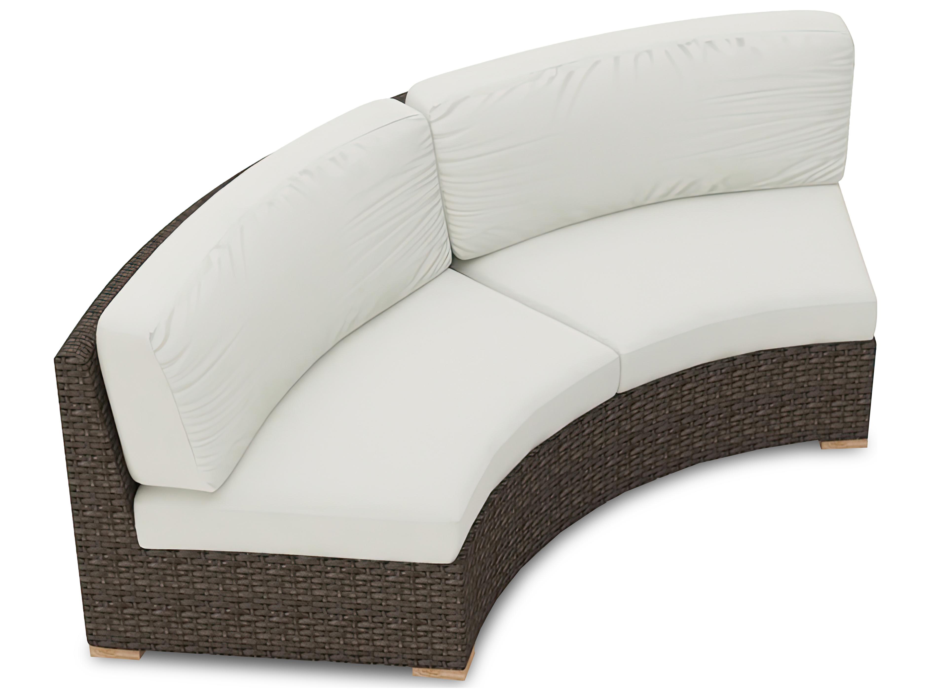 Harmonia Living Arden Wicker Curved Patio Loveseat