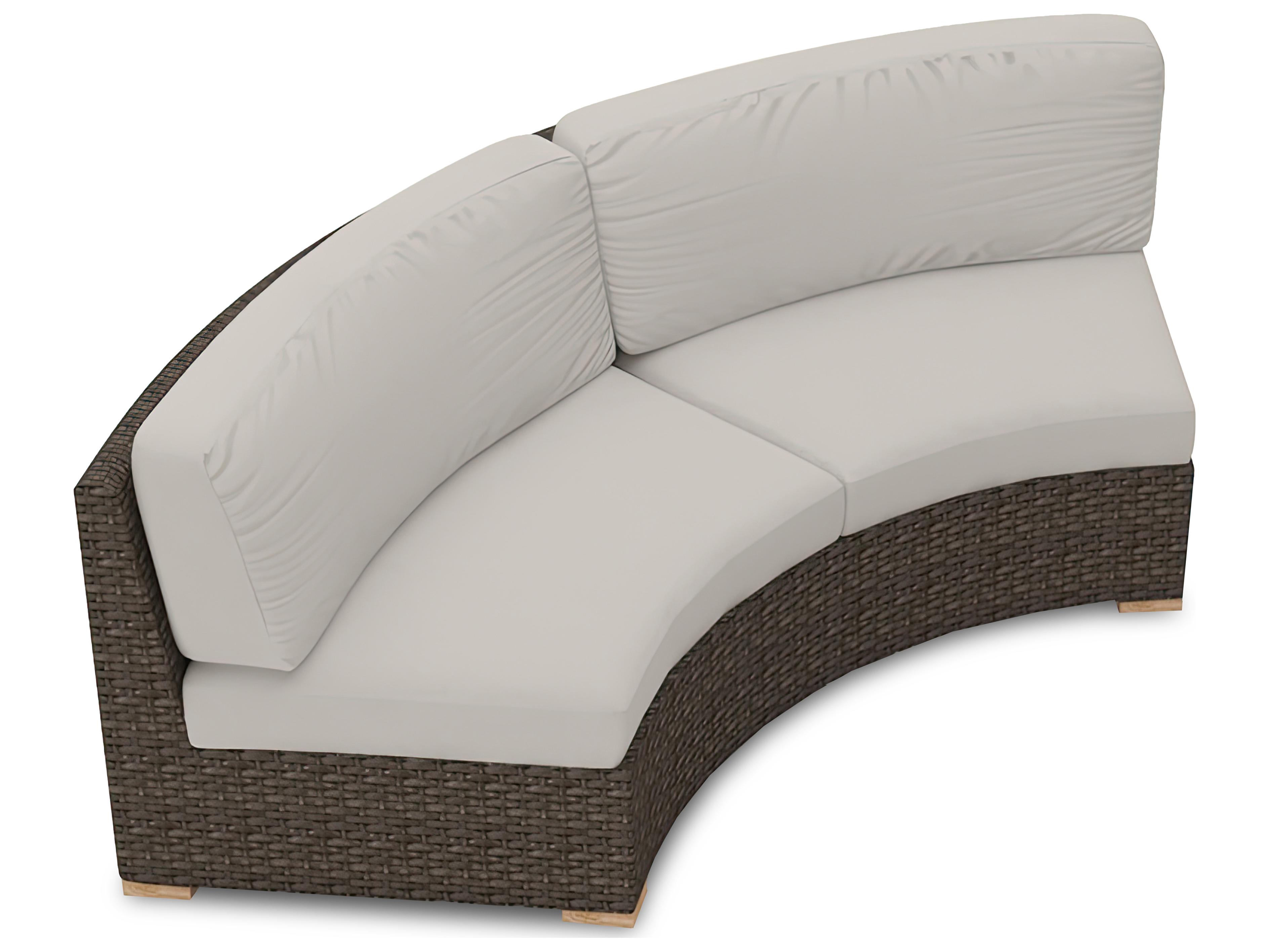 Harmonia Living Arden Wicker Curved Patio Loveseat