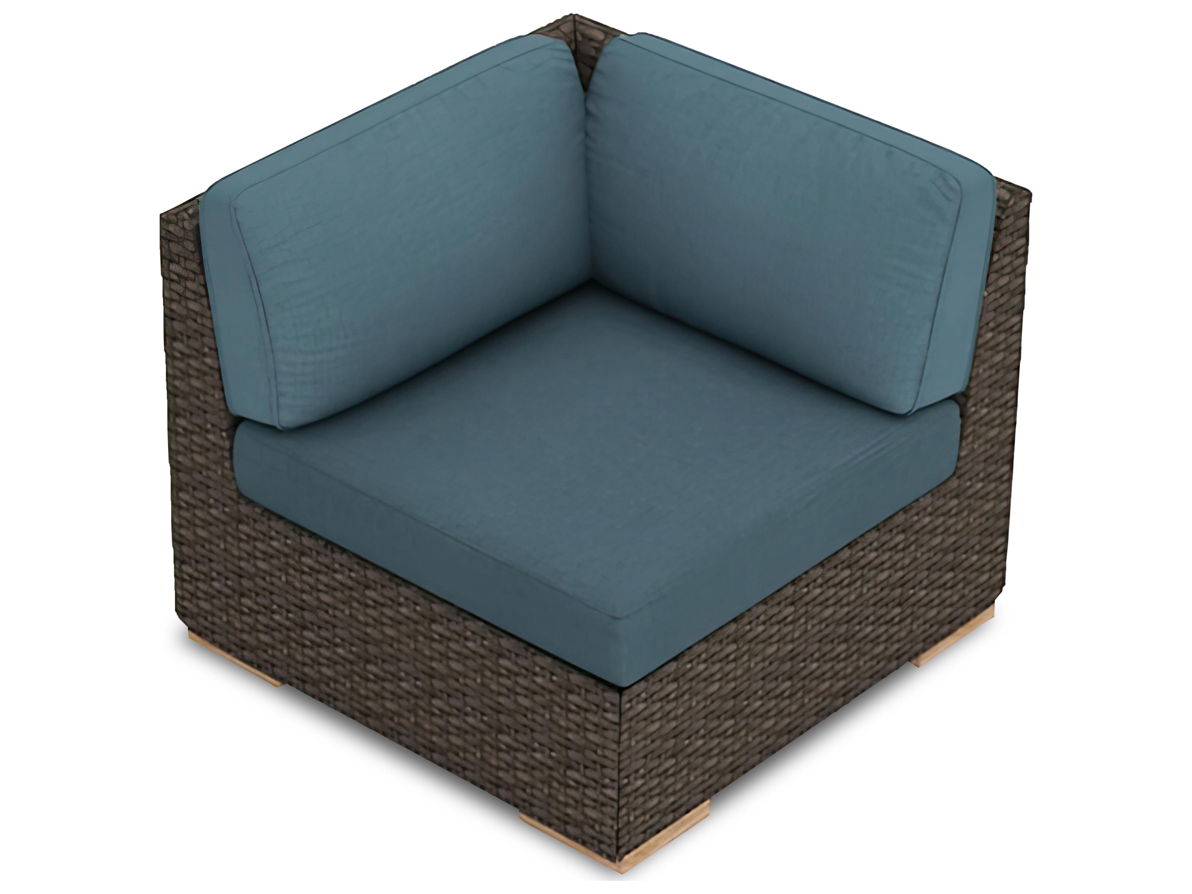 Harmonia Living Arden Wicker Corner Section Patio Lounge Chair