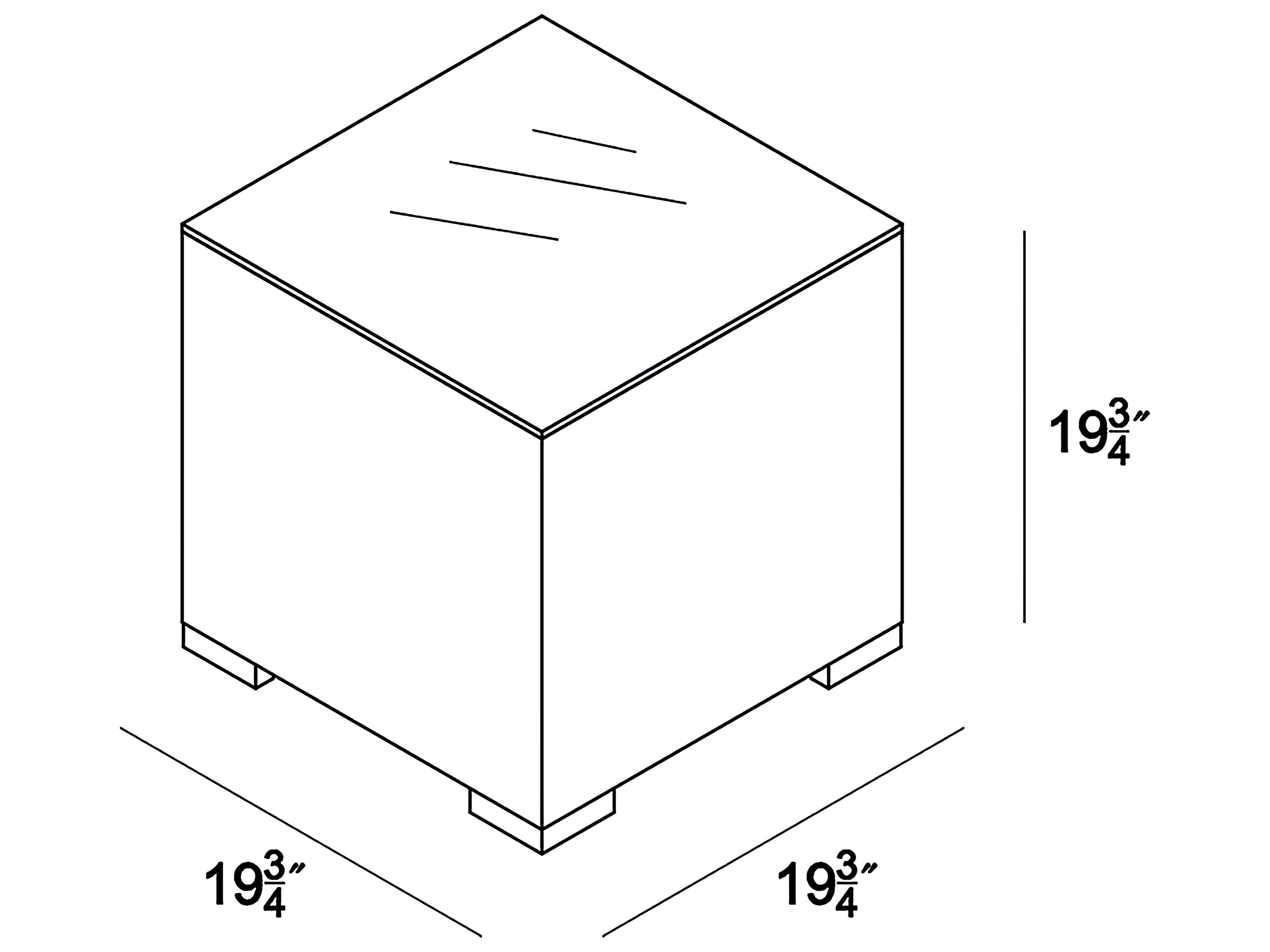 Harmonia Living Arden Wicker Square Glass Top End table