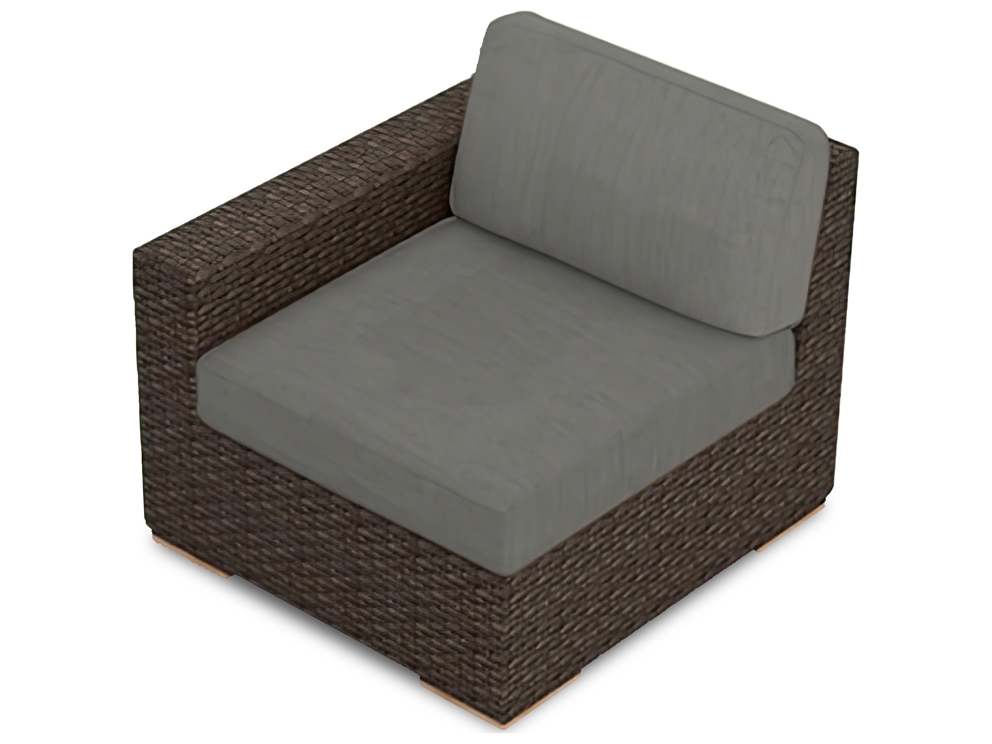 Harmonia Living Arden Wicker Left Arm Section Outdoor Lounge Chair