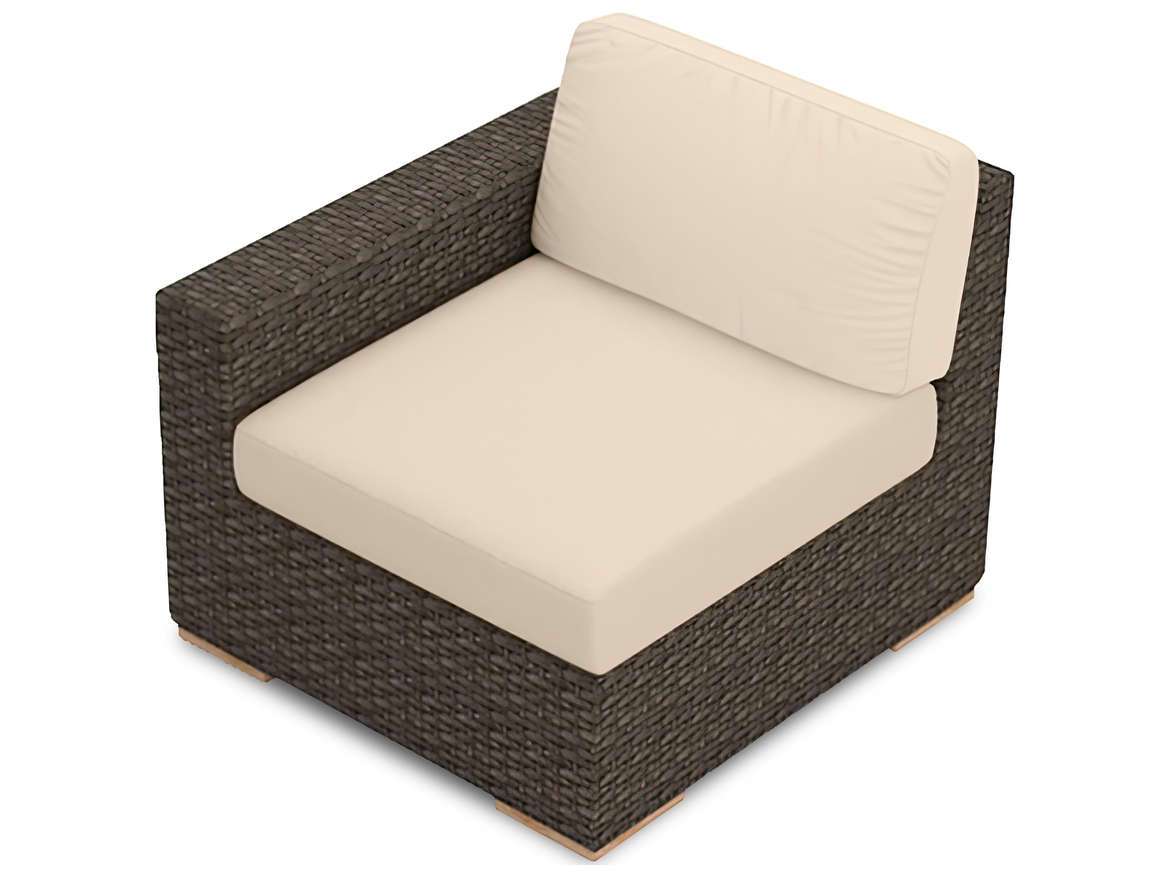 Harmonia Living Arden Wicker Left Arm Section Outdoor Lounge Chair