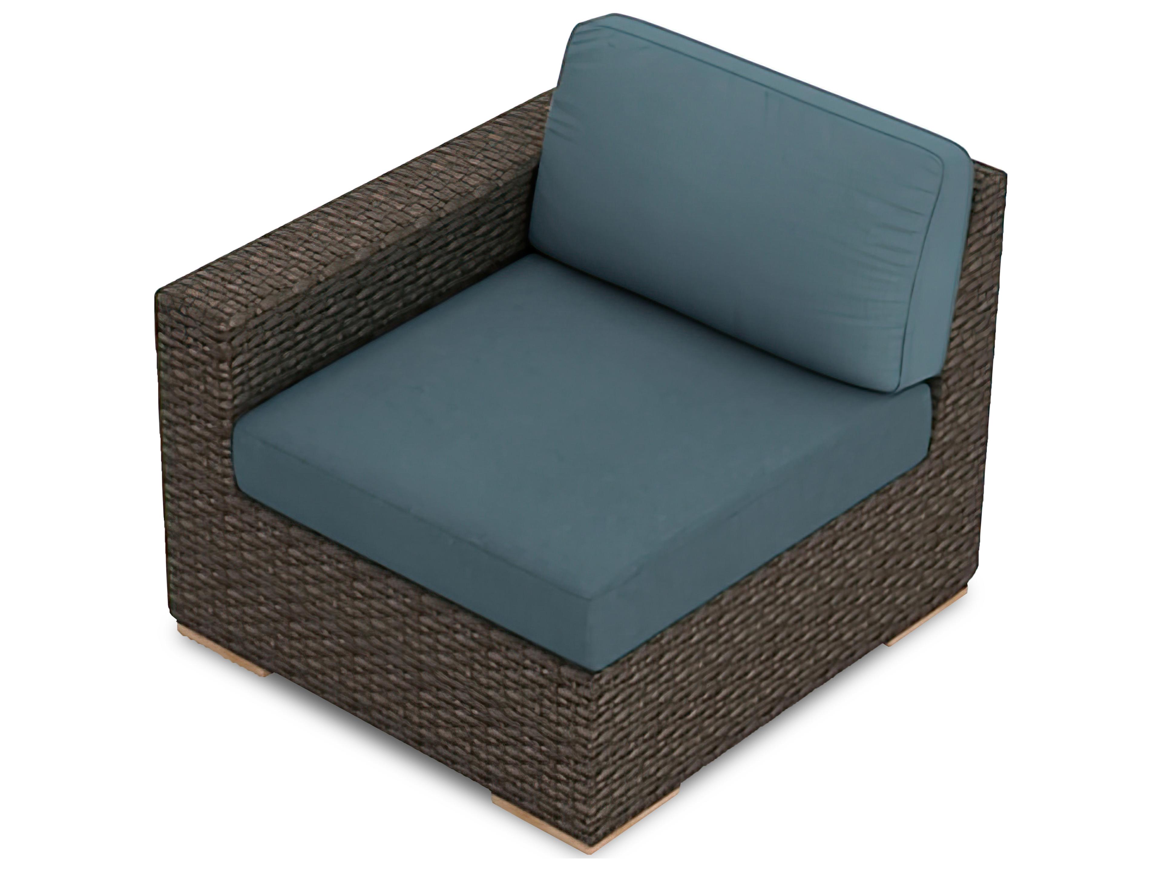 Harmonia Living Arden Wicker Left Arm Section Outdoor Lounge Chair