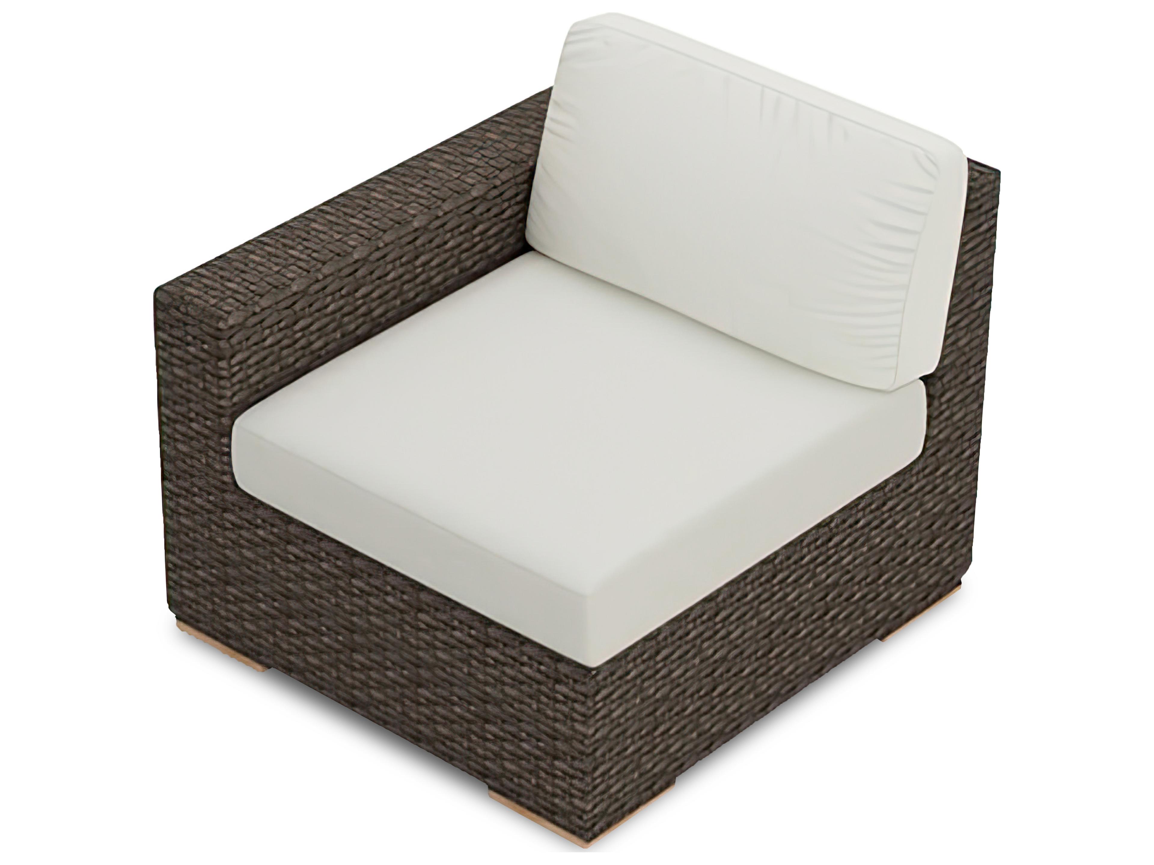 Harmonia Living Arden Wicker Left Arm Section Outdoor Lounge Chair