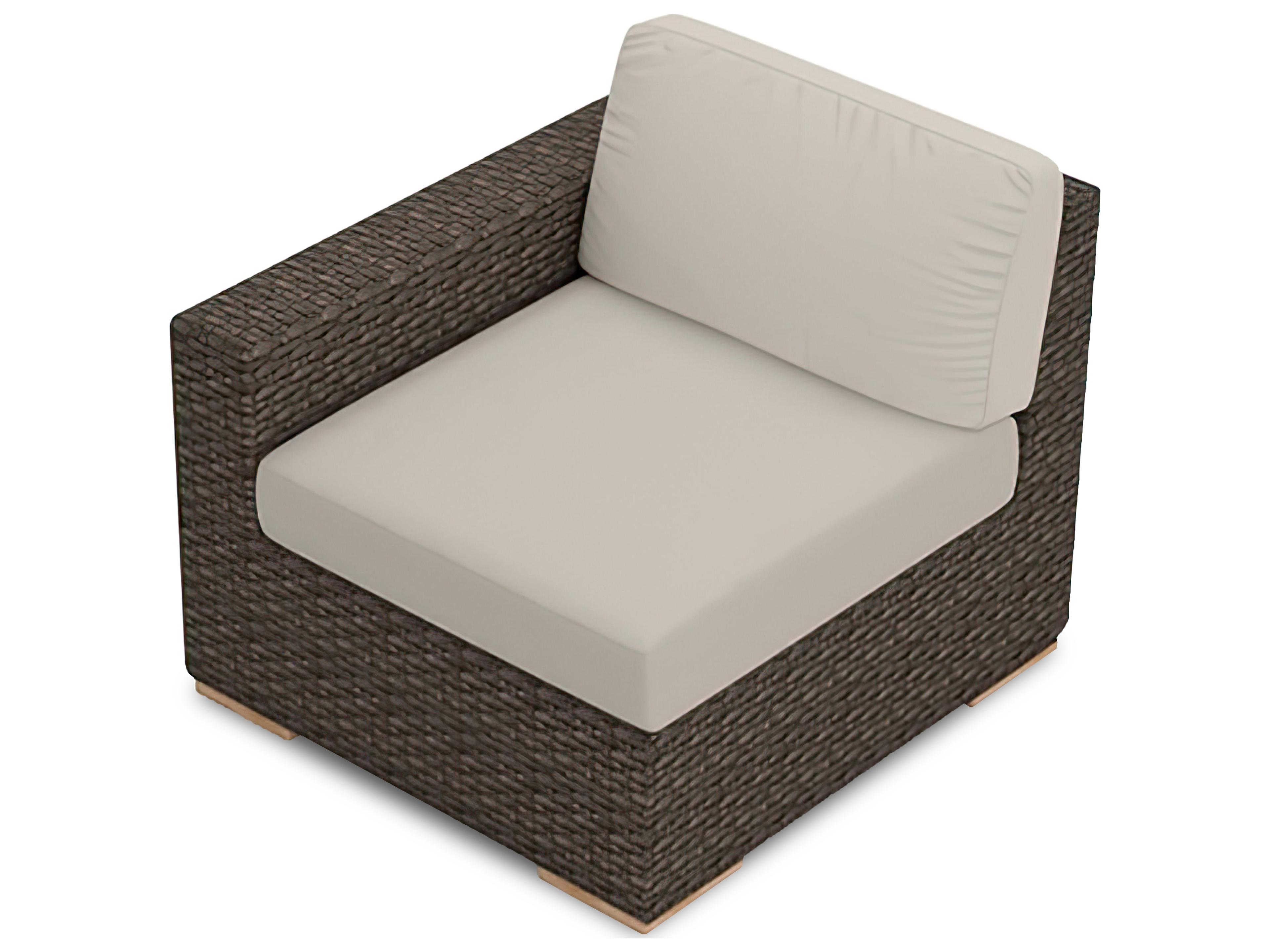 Harmonia Living Arden Wicker Left Arm Section Outdoor Lounge Chair