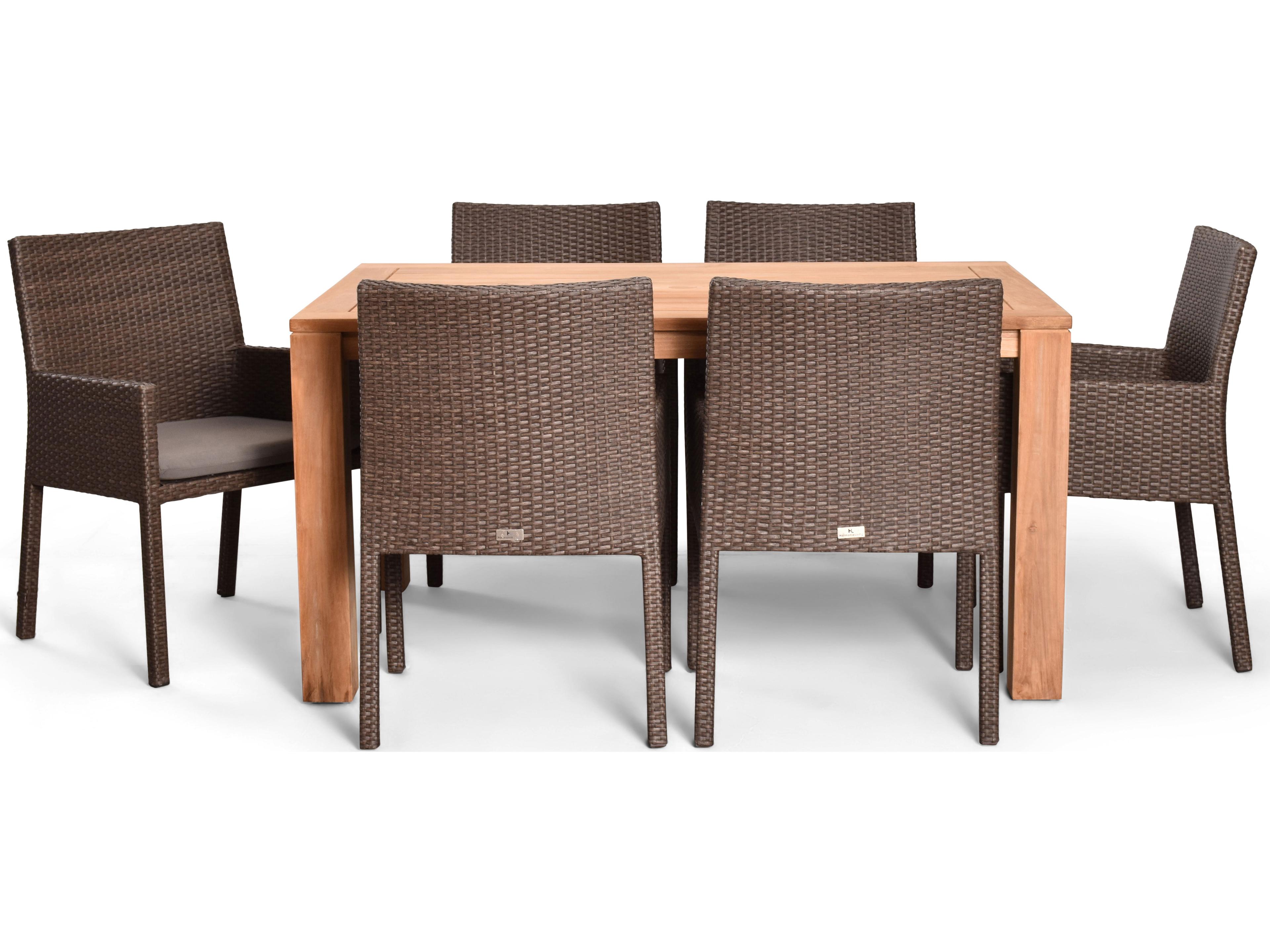 Harmonia Living Arden Wicker 7 Piece Outdoor Dining Set