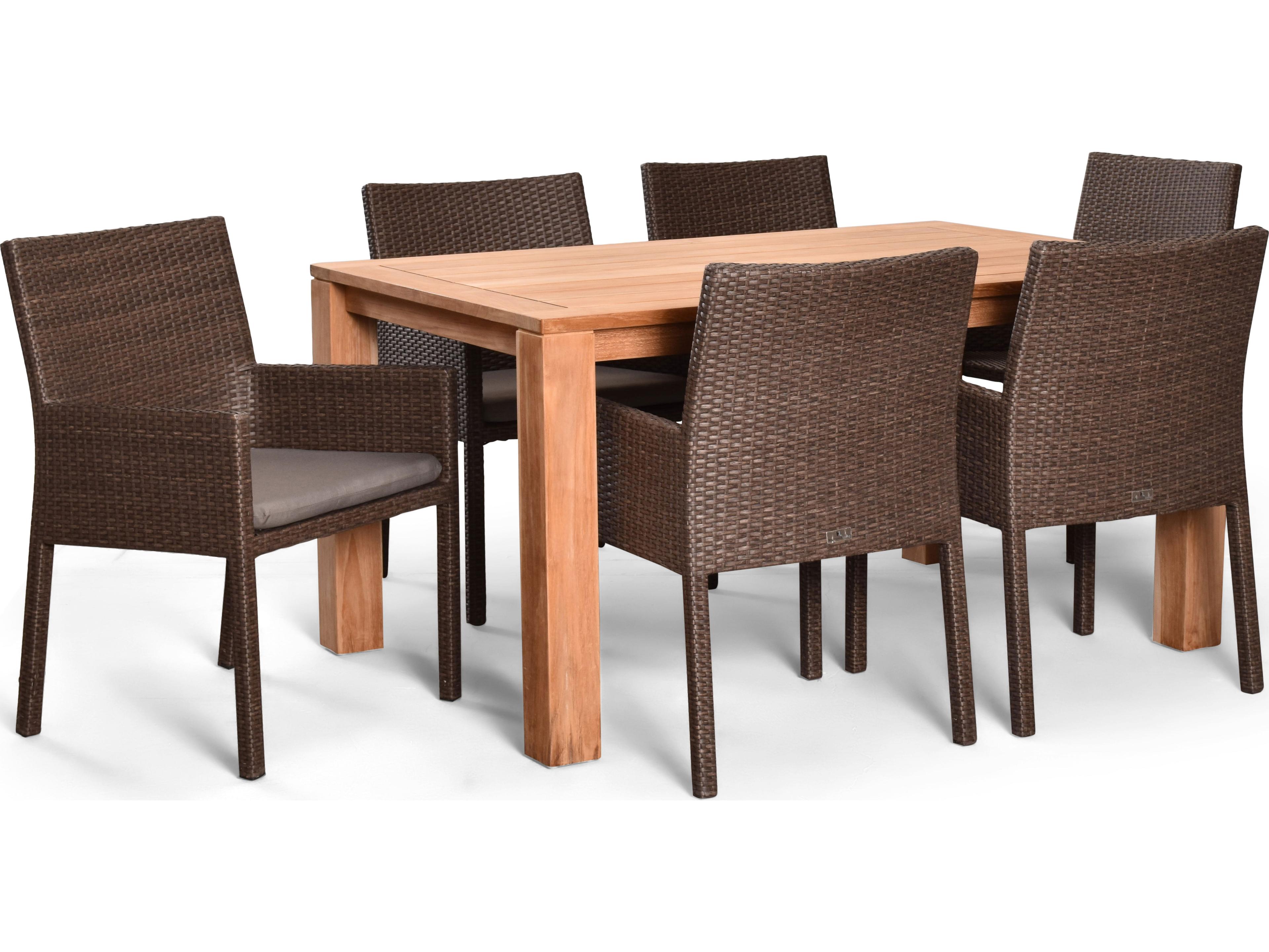Harmonia Living Arden Wicker 7 Piece Outdoor Dining Set