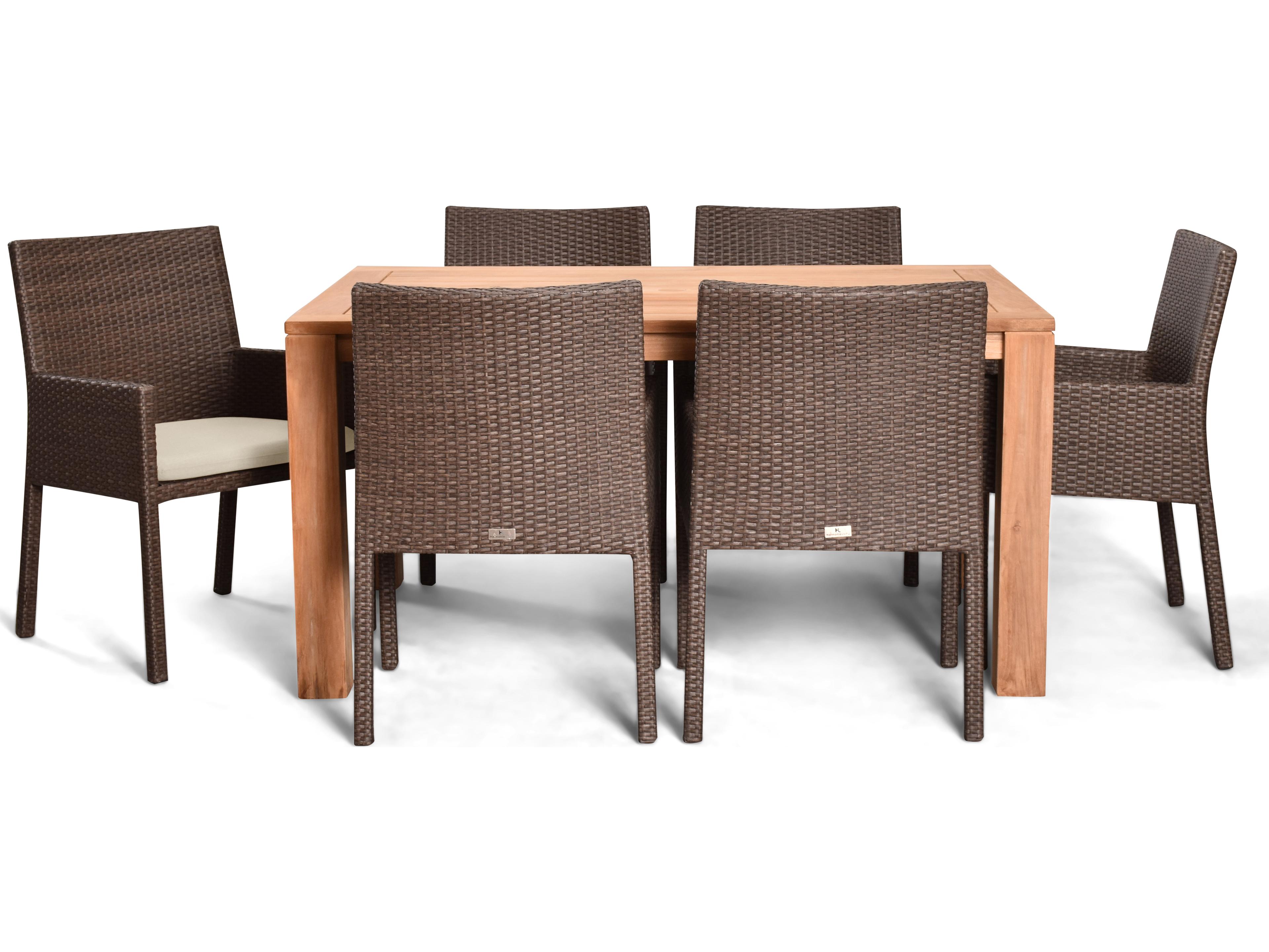 Harmonia Living Arden Wicker 7 Piece Outdoor Dining Set