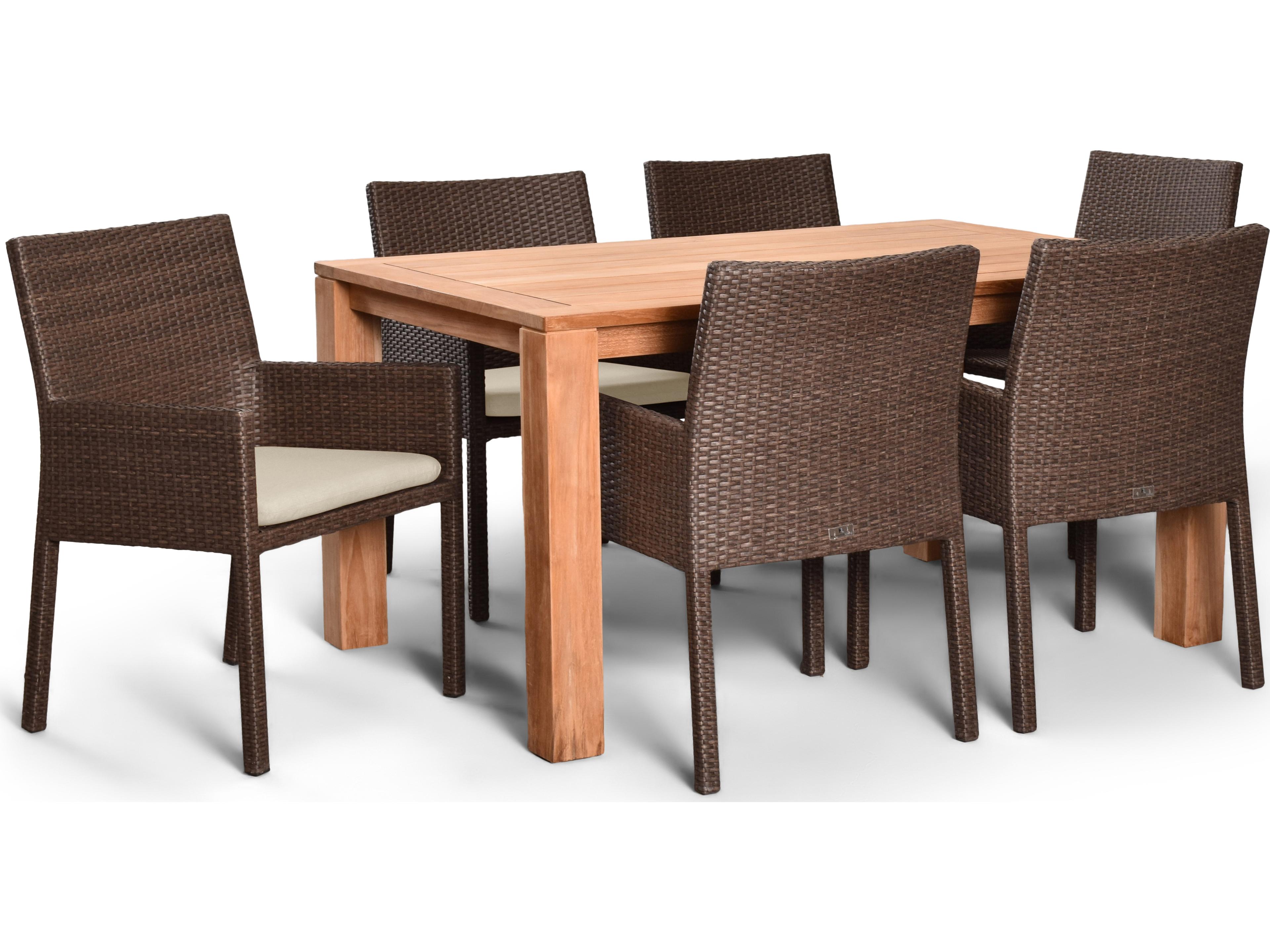 Harmonia Living Arden Wicker 7 Piece Outdoor Dining Set