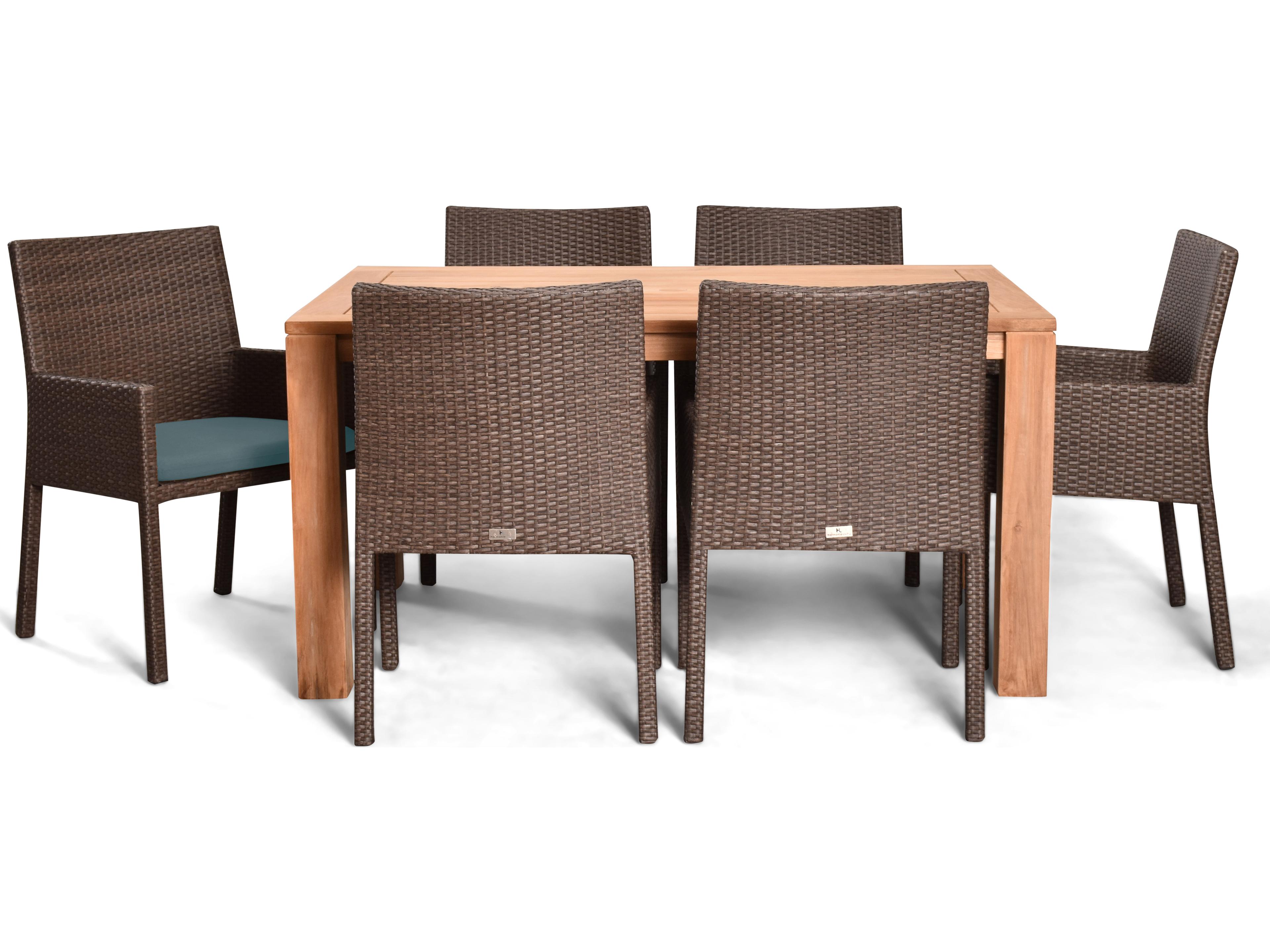 Harmonia Living Arden Wicker 7 Piece Outdoor Dining Set