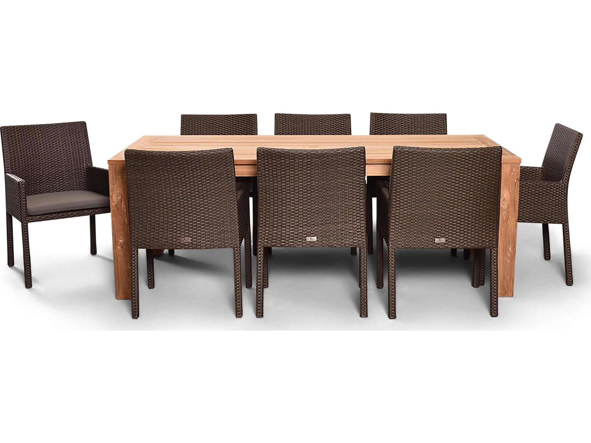 Harmonia Living Arden Wicker 9 Piece Outdoor Patio Dining Set